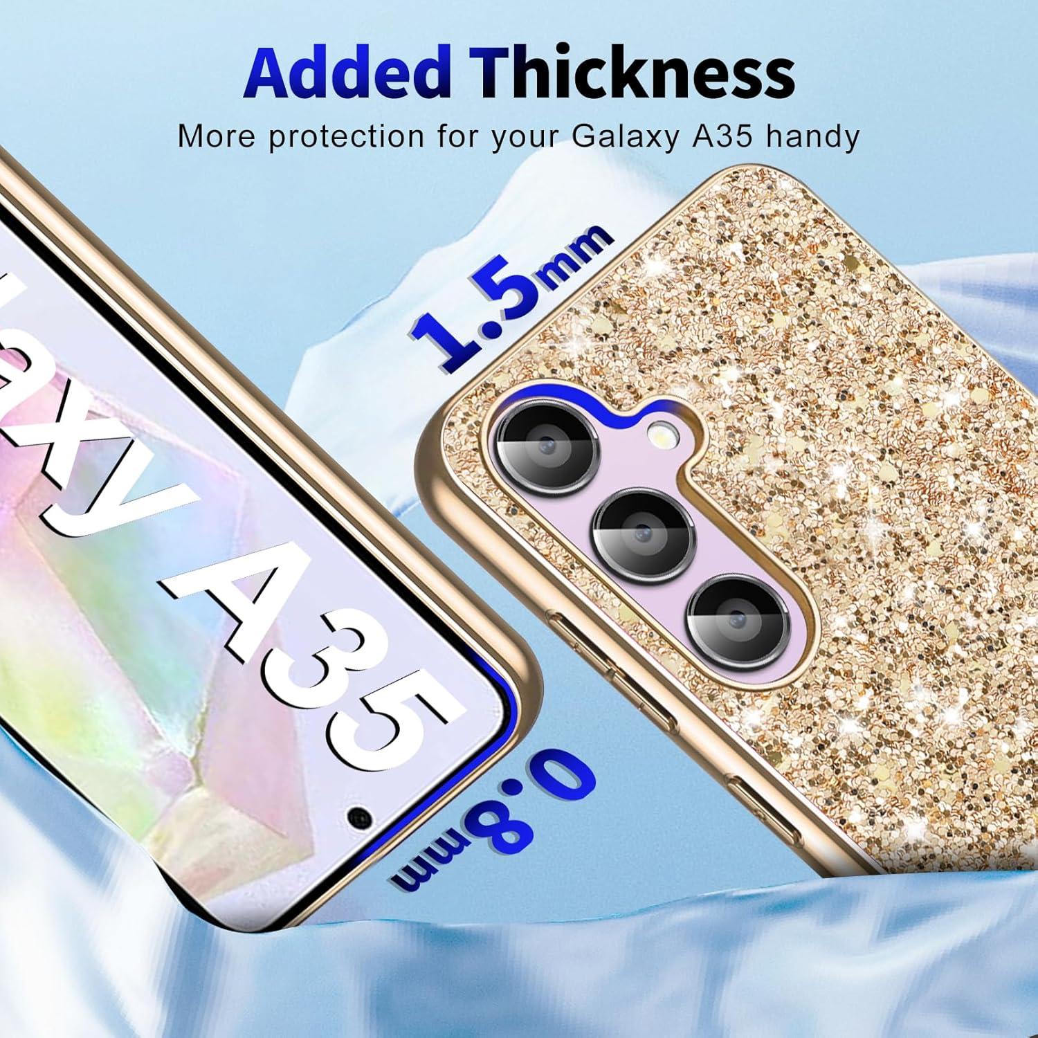 Funda Brillante Gxmeuie para Samsung Galaxy A35 5G - Oro