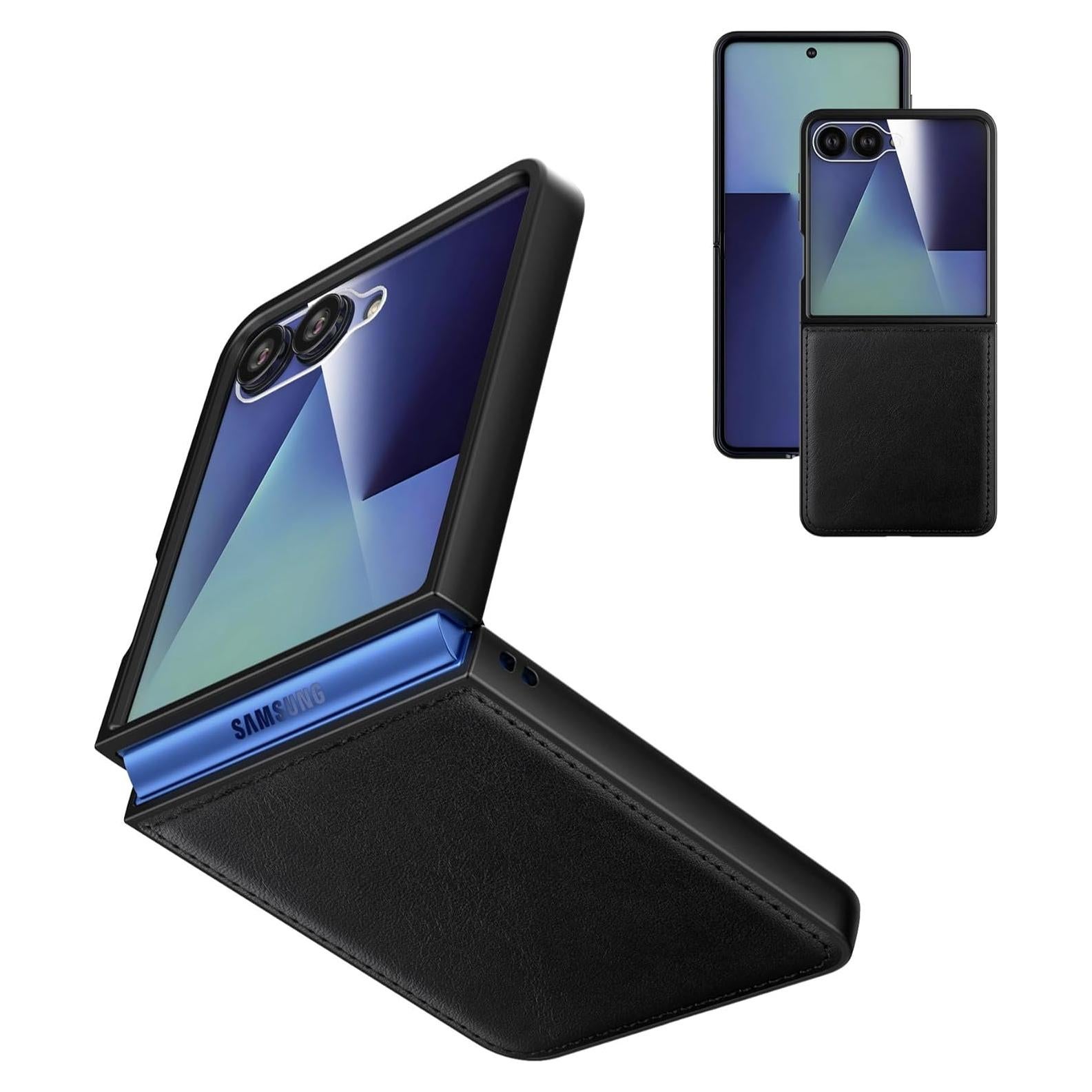 Funda para Samsung Galaxy Z Flip 7 2025 con Protector de Pantalla - Negro