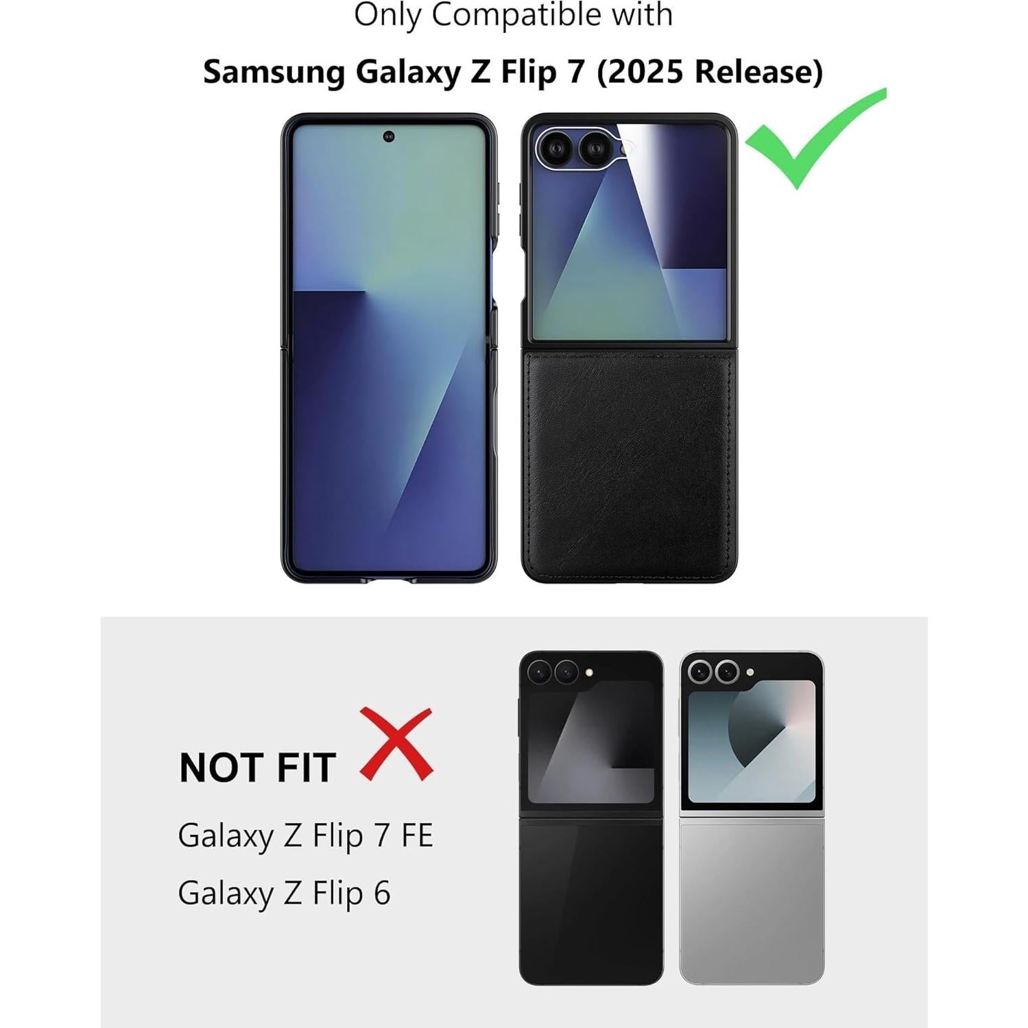 Funda para Samsung Galaxy Z Flip 7 2025 con Protector de Pantalla - Negro