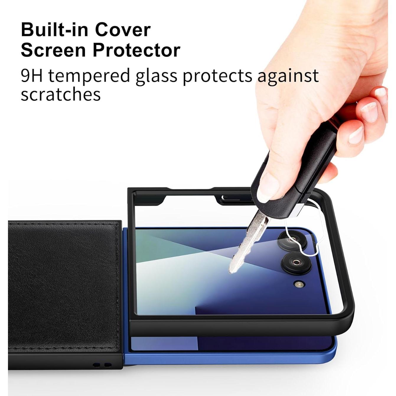 Funda para Samsung Galaxy Z Flip 7 2025 con Protector de Pantalla - Negro