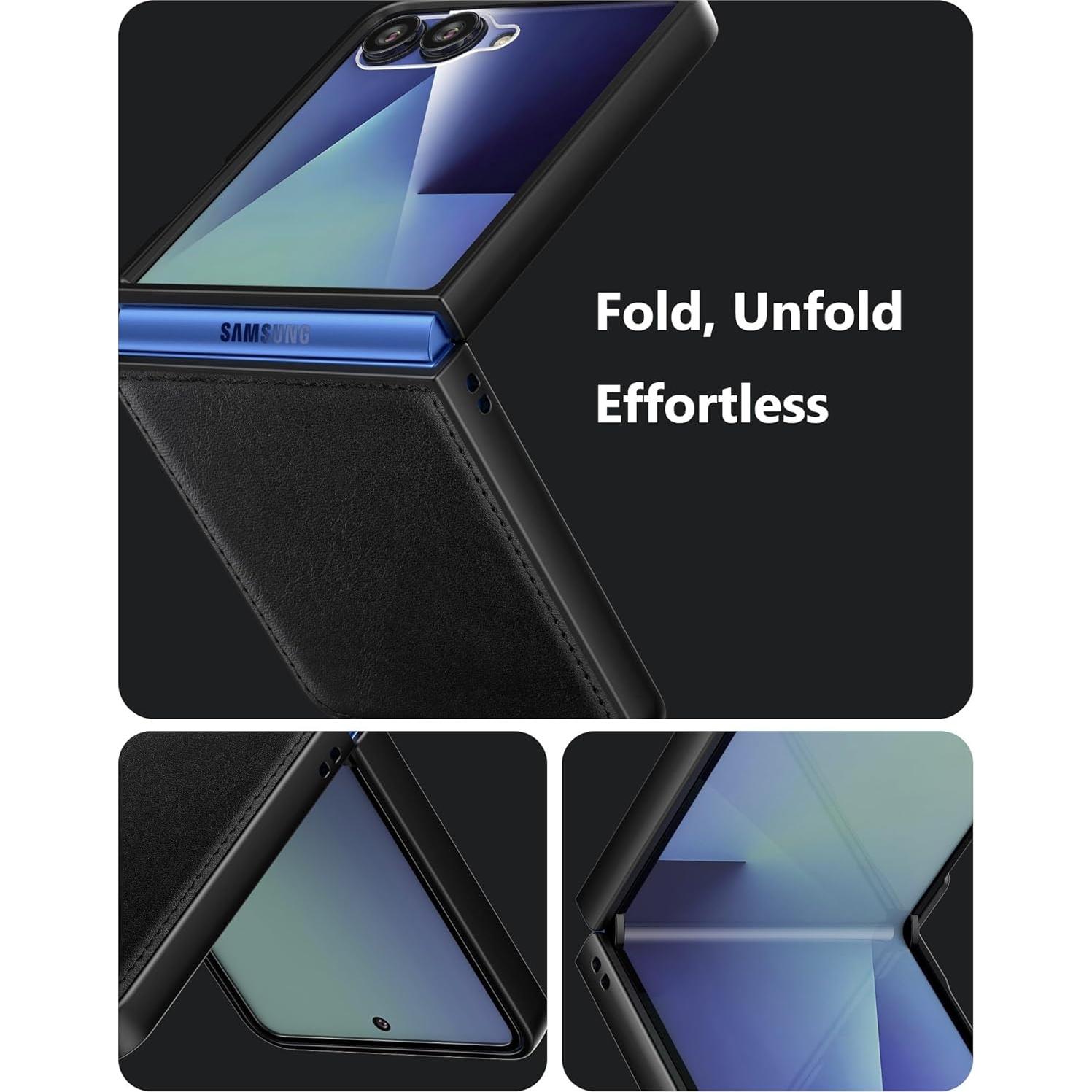 Funda para Samsung Galaxy Z Flip 7 2025 con Protector de Pantalla - Negro