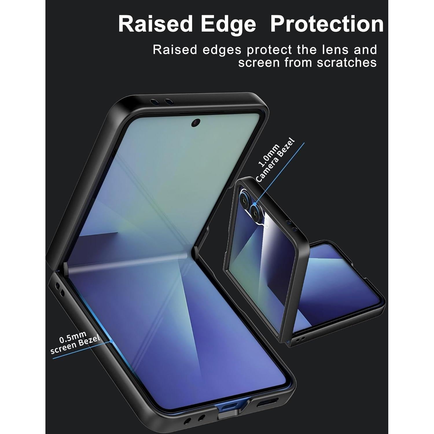 Funda para Samsung Galaxy Z Flip 7 2025 con Protector de Pantalla - Negro