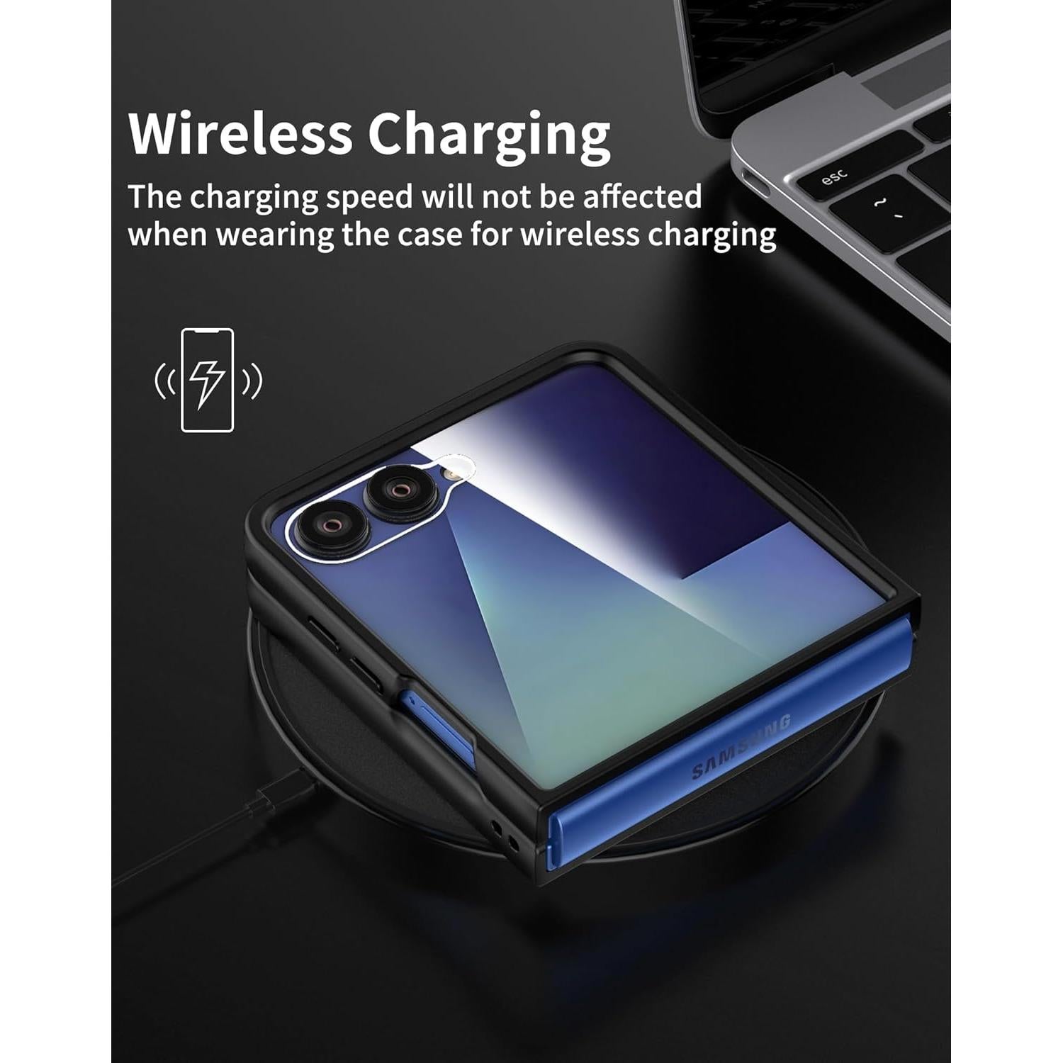 Funda para Samsung Galaxy Z Flip 7 2025 con Protector de Pantalla - Negro