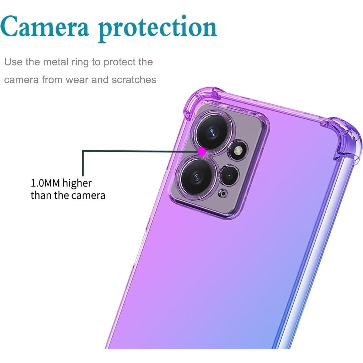 Funda Protectora TPU Gradiente Morado/Azul para Redmi Note 12 4G