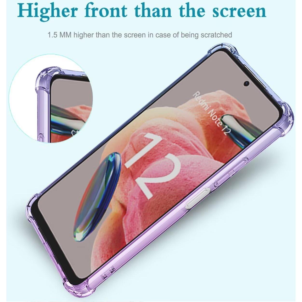 Funda Protectora TPU Gradiente Morado/Azul para Redmi Note 12 4G