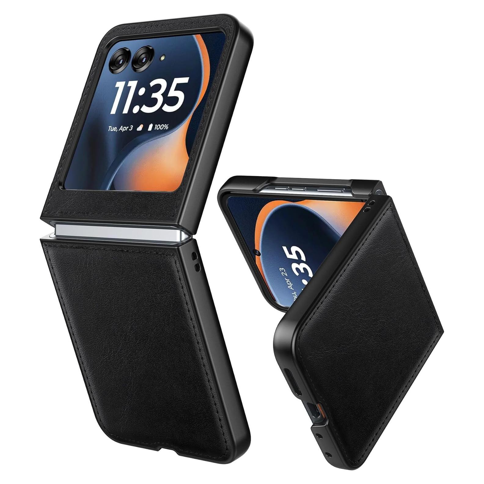 Funda para Motorola Razr 2024/2025 - Cuero Vegano Negro