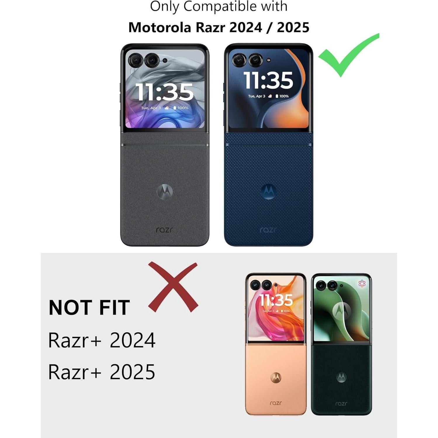 Funda para Motorola Razr 2024/2025 - Cuero Vegano Negro