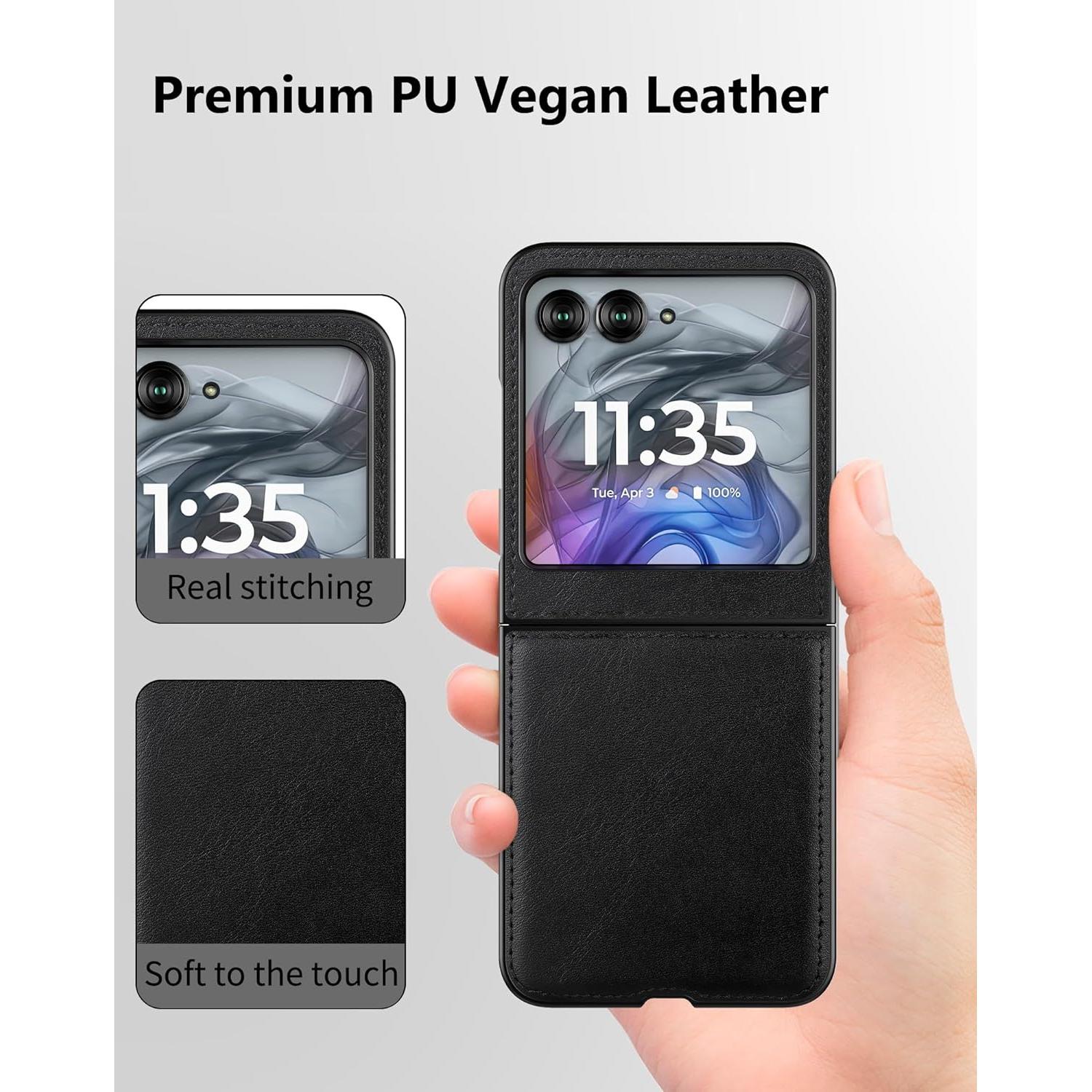 Funda para Motorola Razr 2024/2025 - Cuero Vegano Negro