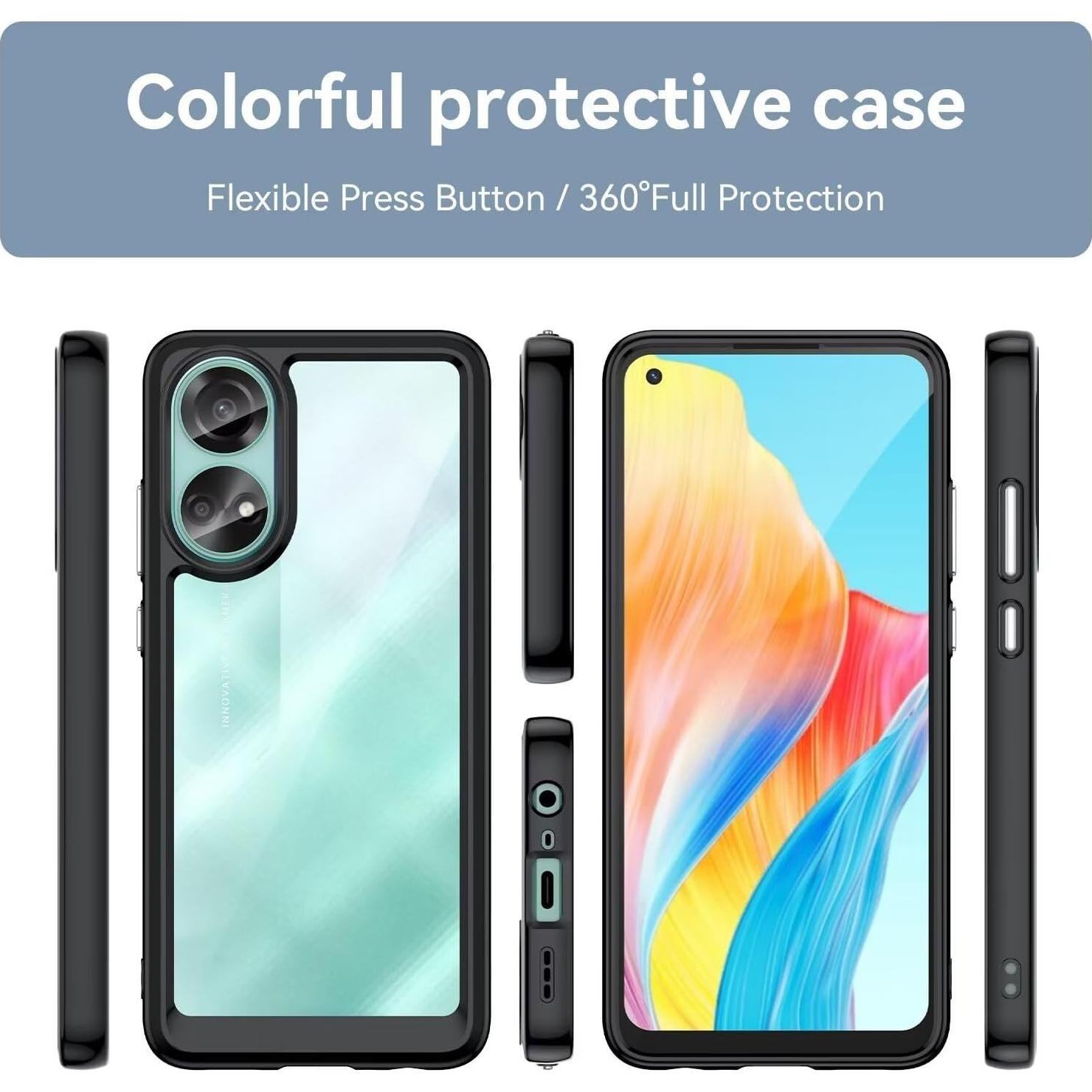 Funda Transparente para Oppo A78 4G con Protector de Pantalla