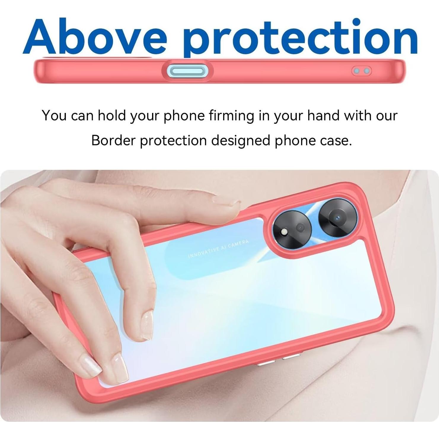 Funda Oppo A78 5G / A58 5G con Protector de Pantalla HD Rojo