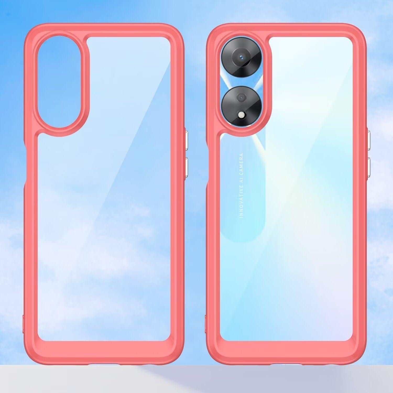 Funda Oppo A78 5G / A58 5G con Protector de Pantalla HD Rojo