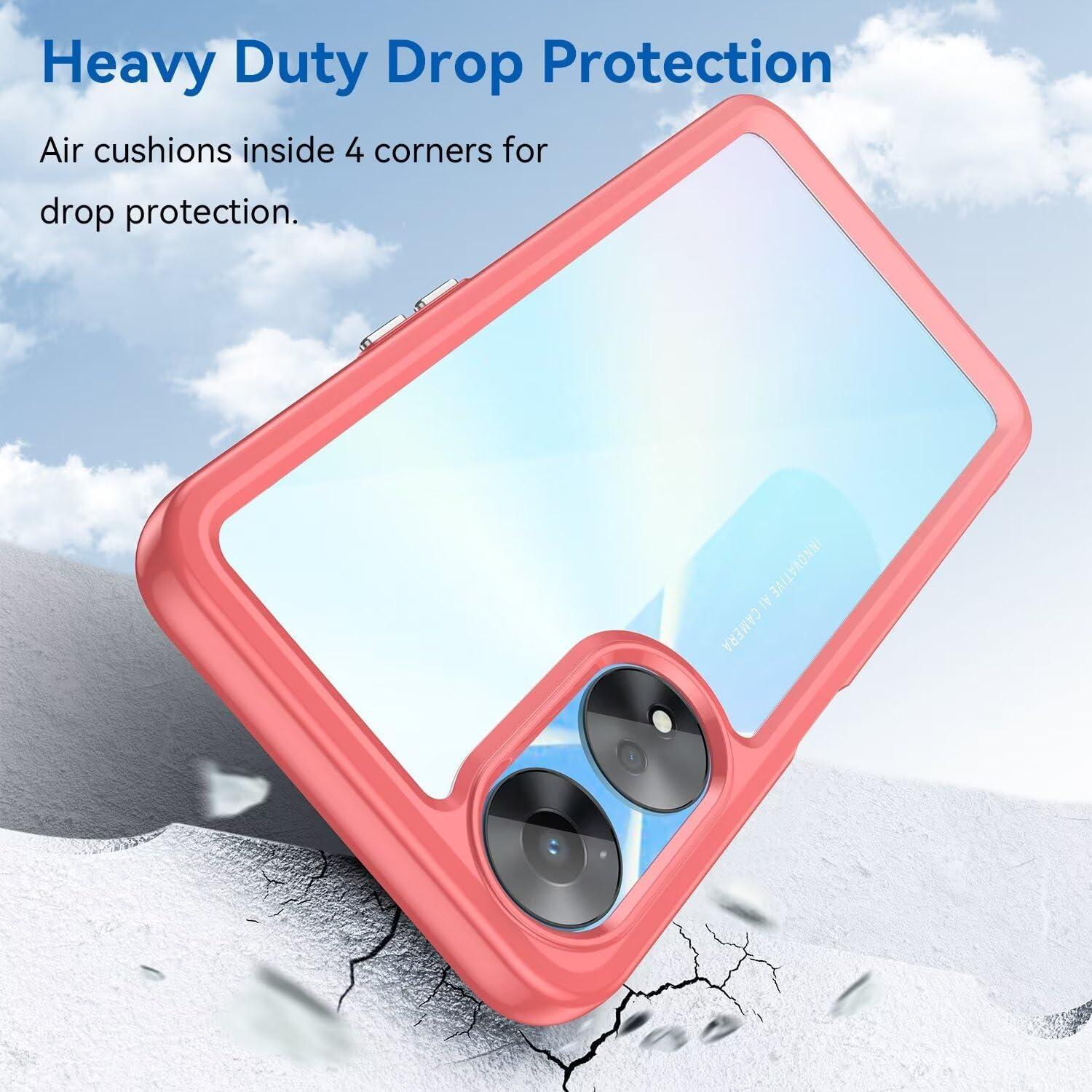 Funda Oppo A78 5G / A58 5G con Protector de Pantalla HD Rojo