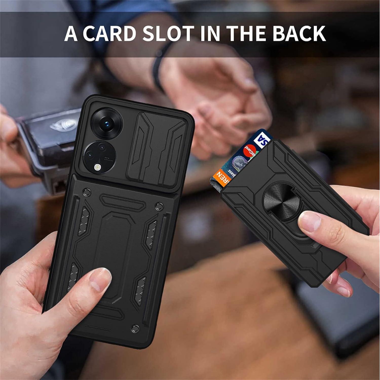 Funda Protectora CCSmall para Oppo Reno8 T 5G Negra con Soporte