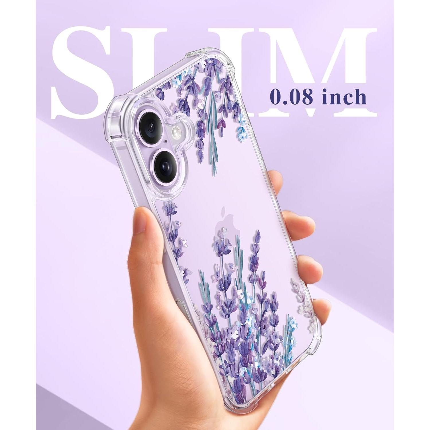 Funda GVIEWIN para iPhone 17 con Protector de Pantalla y Lente - Floral Claro