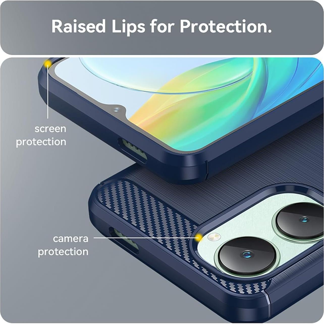 Funda TPU para Vivo T3 Lite y otros modelos - Azul Marino