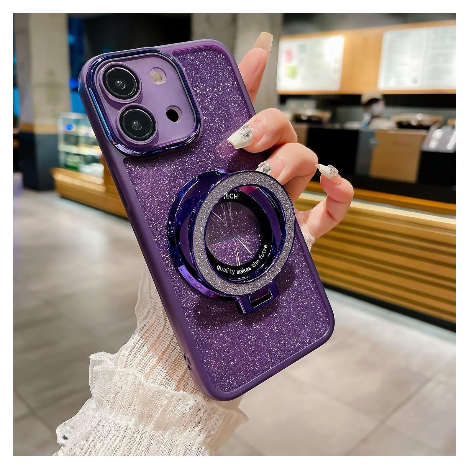 Funda Brillante Magnética para VIVO Y28 4G - TPU Transparente Púrpura