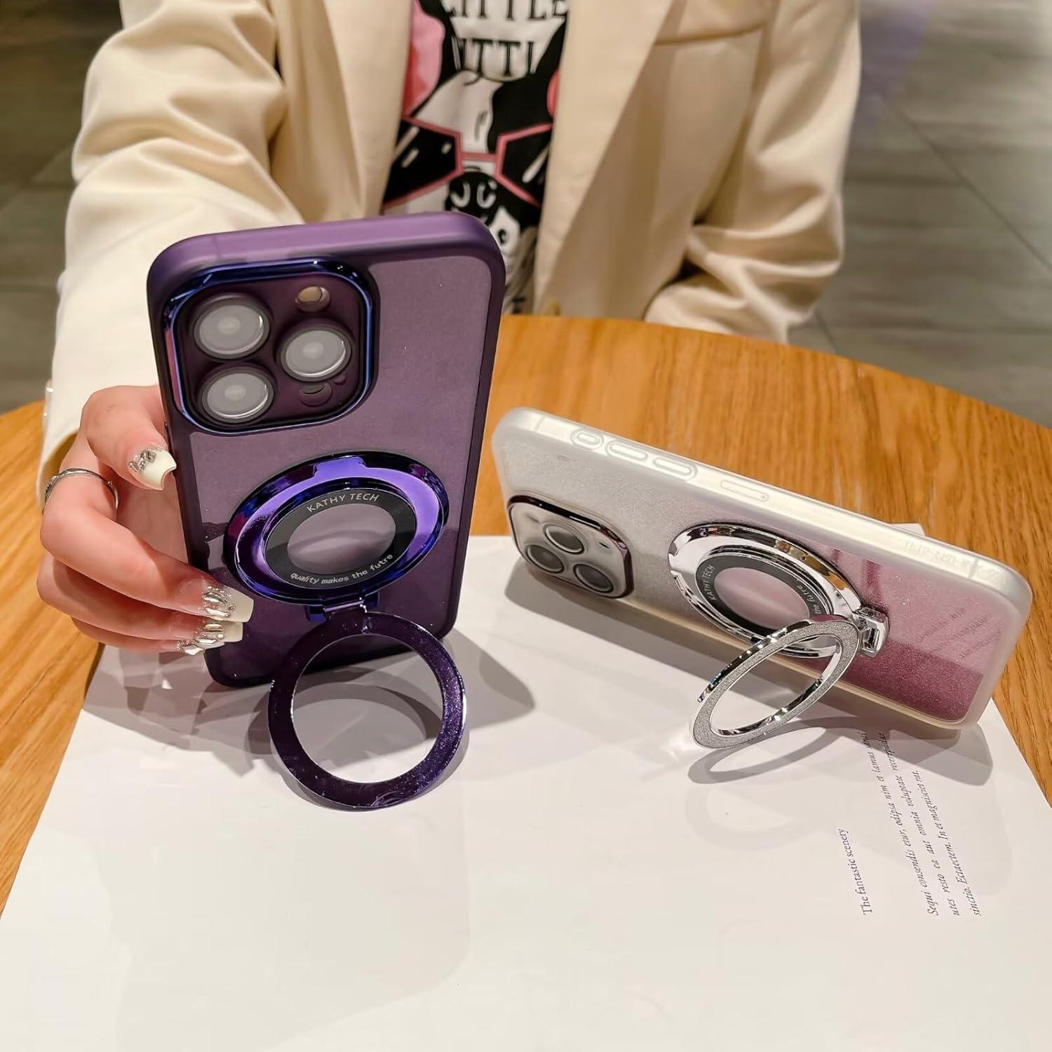 Funda Brillante Magnética para VIVO Y28 4G - TPU Transparente Púrpura