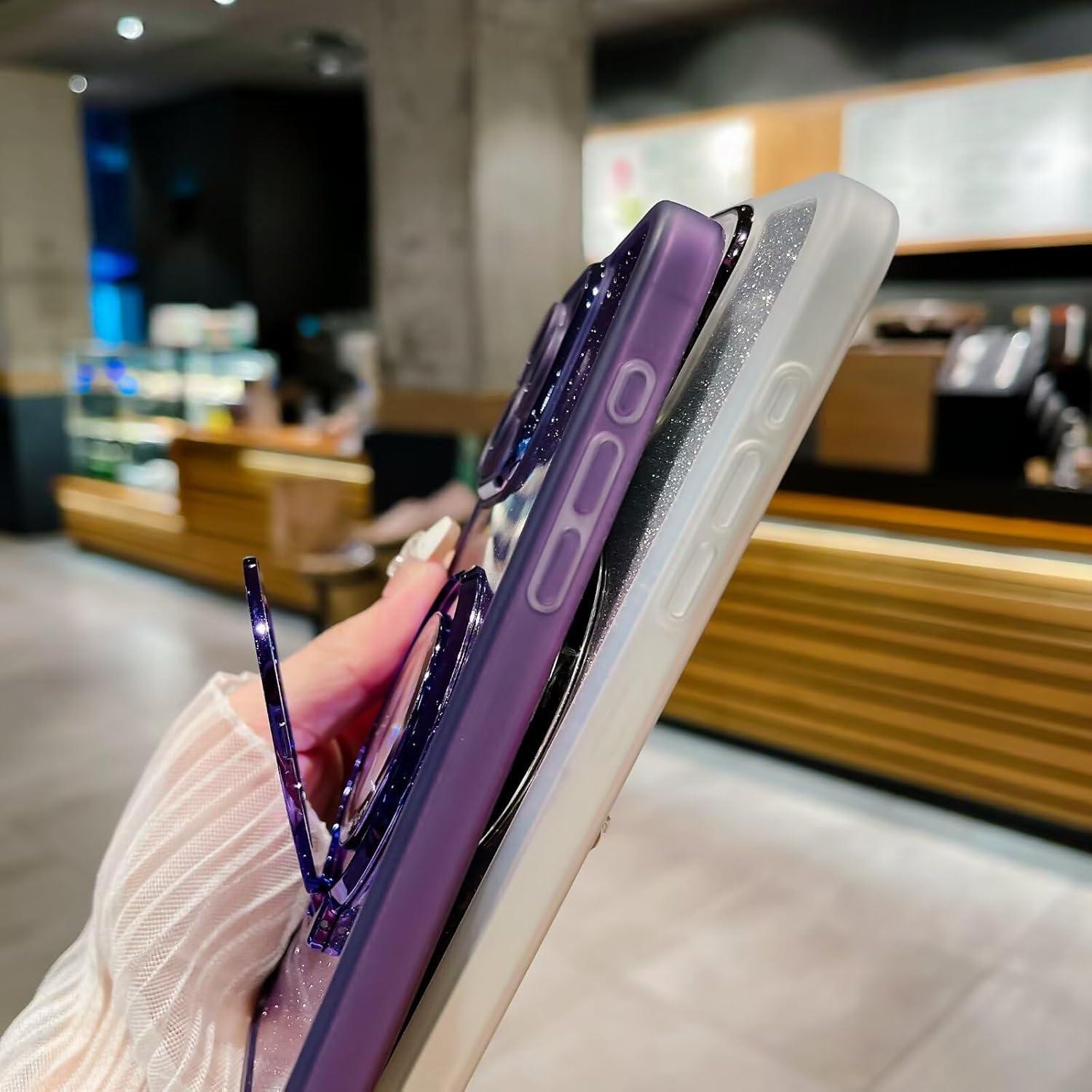 Funda Brillante Magnética para VIVO Y28 4G - TPU Transparente Púrpura