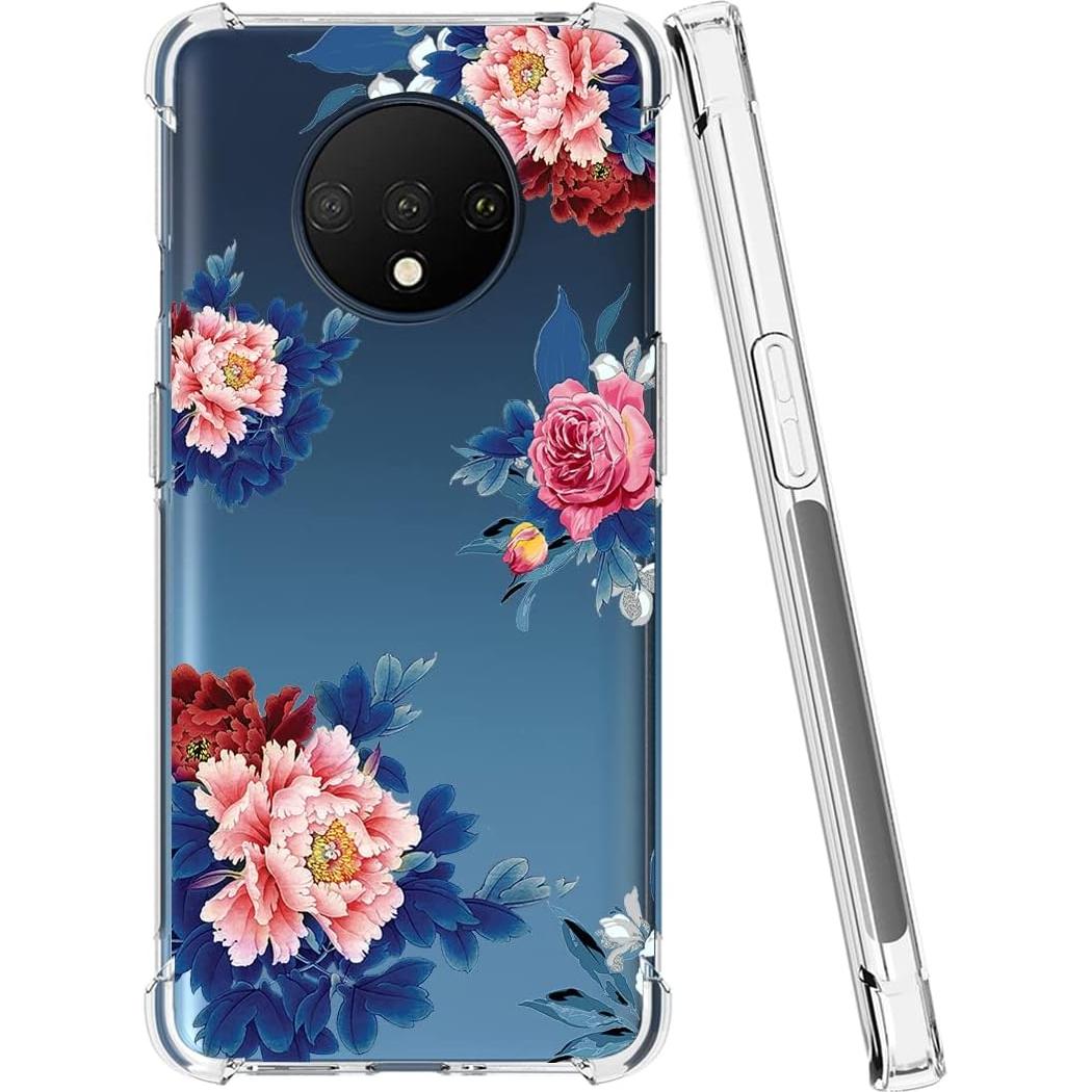 Funda TPU OnePlus 7T Tothedu Flor Azul Ultra Clara