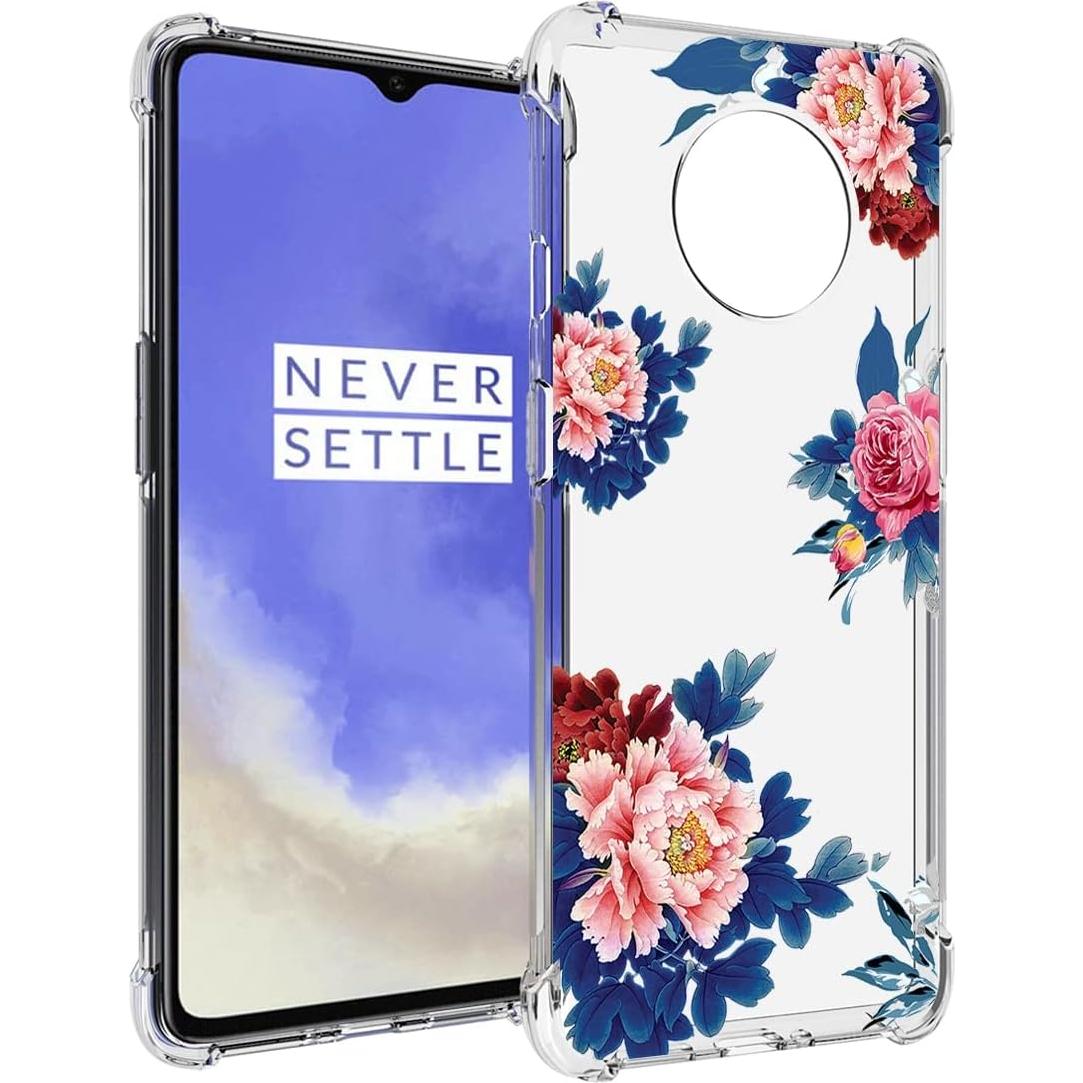 Funda TPU OnePlus 7T Tothedu Flor Azul Ultra Clara