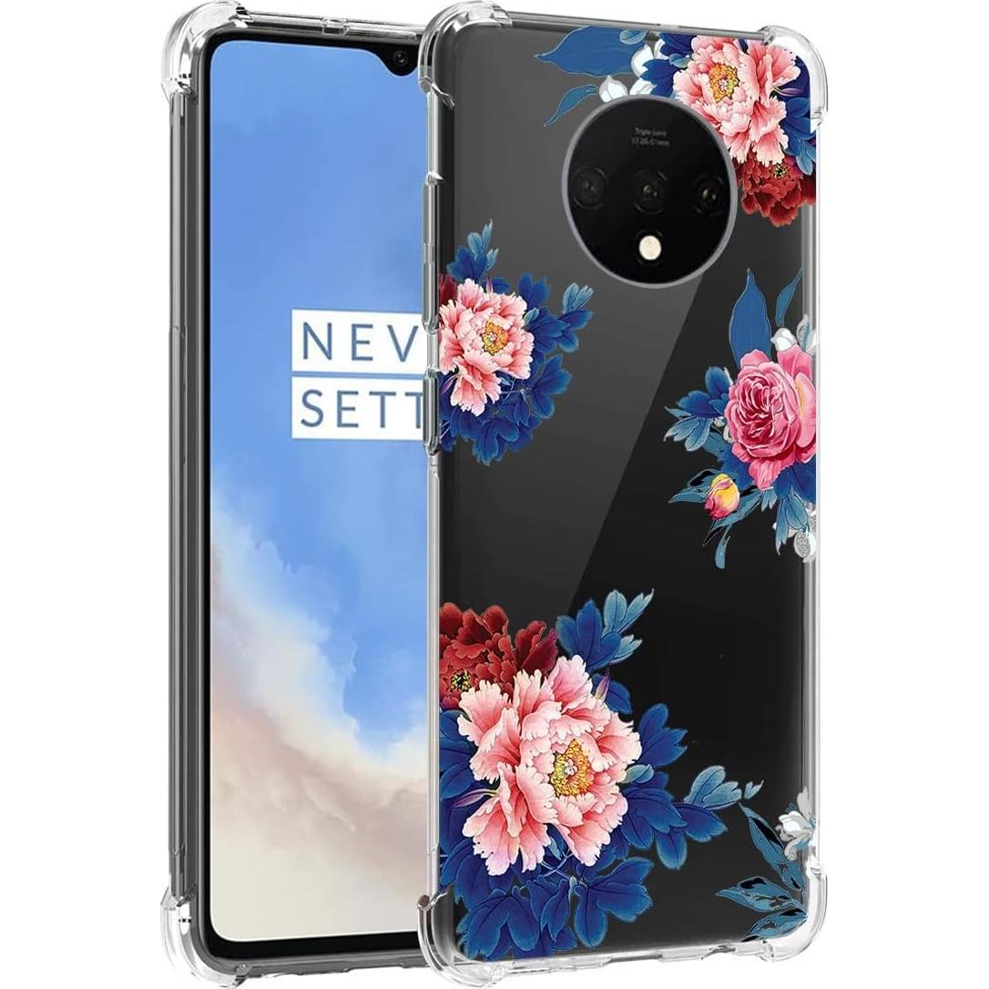 Funda TPU OnePlus 7T Tothedu Flor Azul Ultra Clara