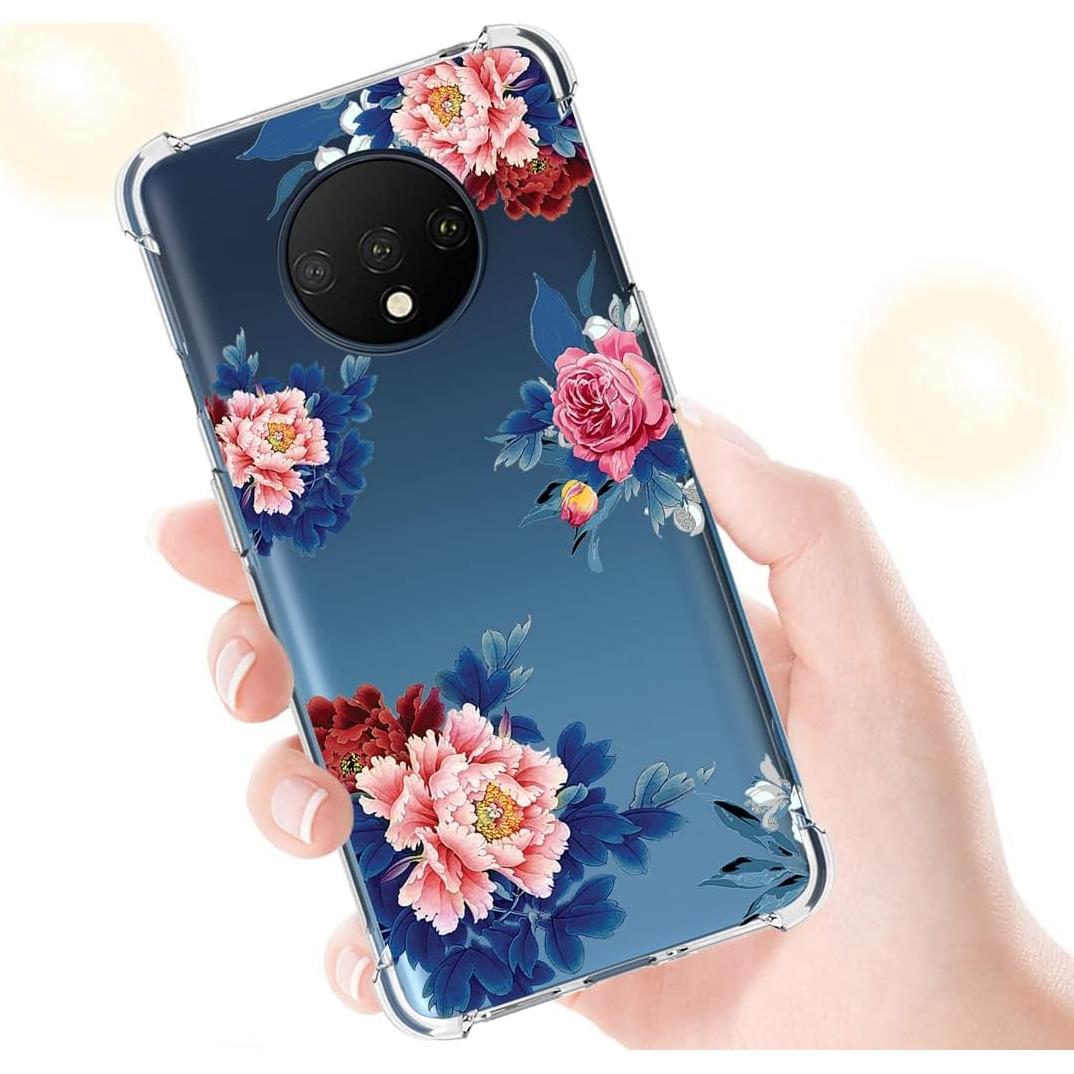 Funda TPU OnePlus 7T Tothedu Flor Azul Ultra Clara