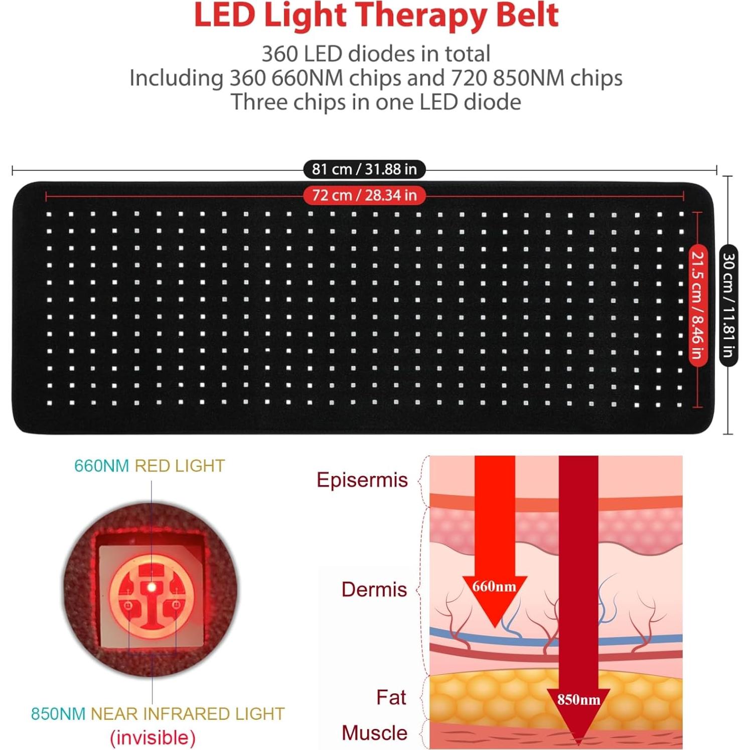 Almohadilla Terapia Luz Roja LOVTRAVEL 81x30cm 50W