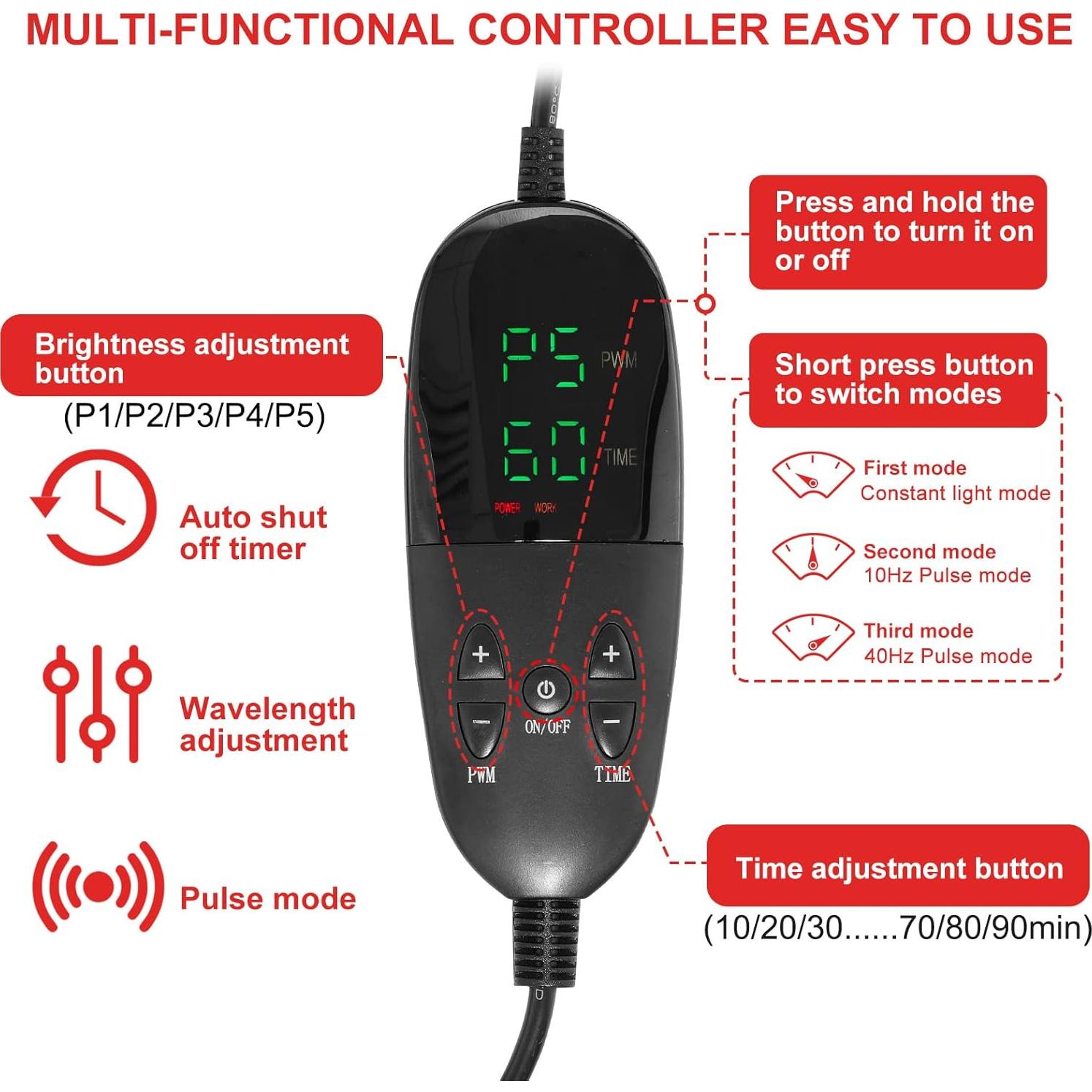 Almohadilla Terapia Luz Roja LOVTRAVEL 97 x 60 cm 100W