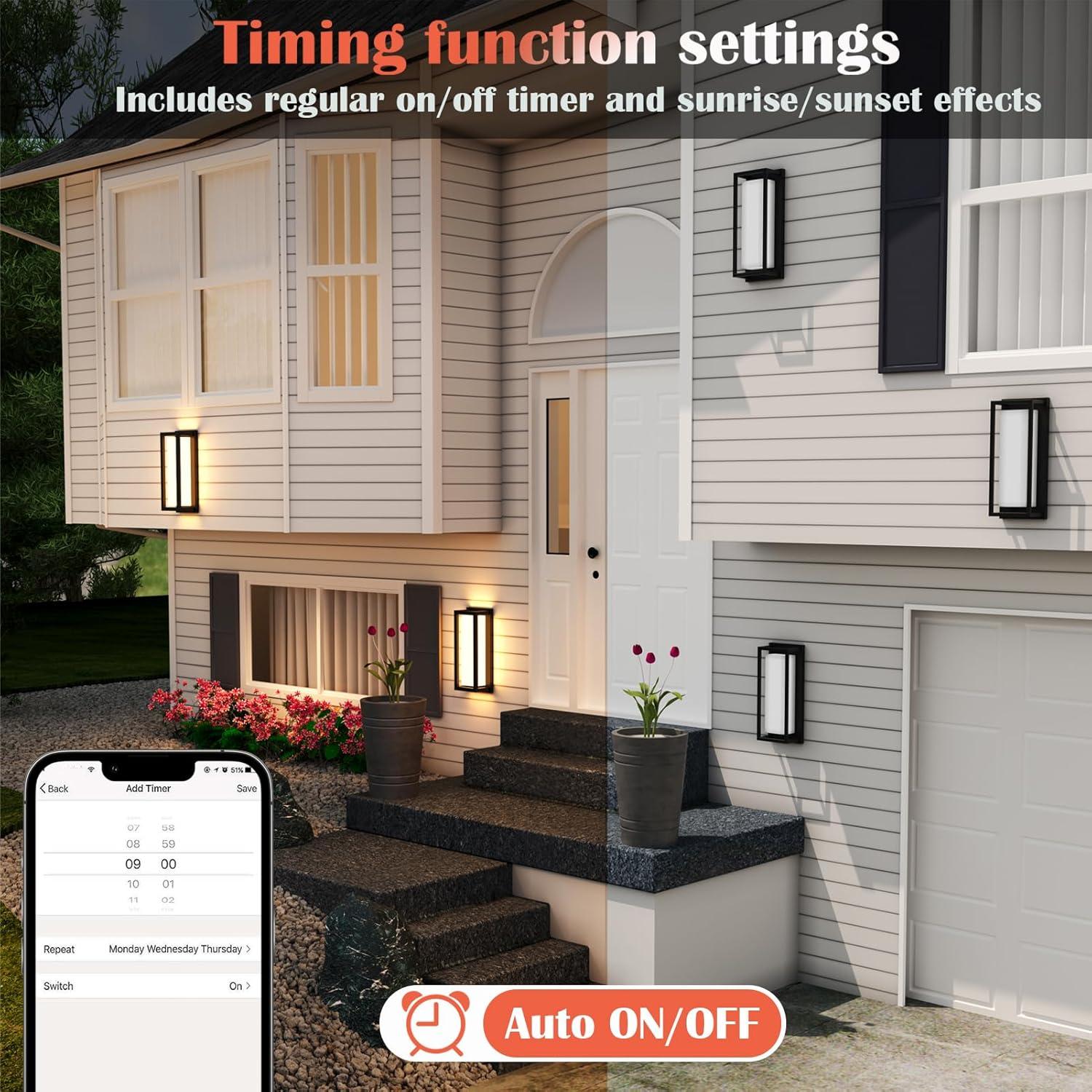 Aplique de Pared LED iYogaled RGB 18W IP65 Control Tuya