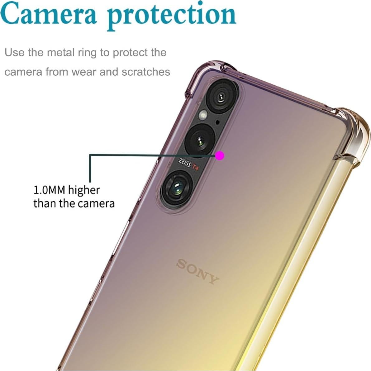 Funda TPU Antichoque Sony Xperia 1 IV 5G Negro/Dorado