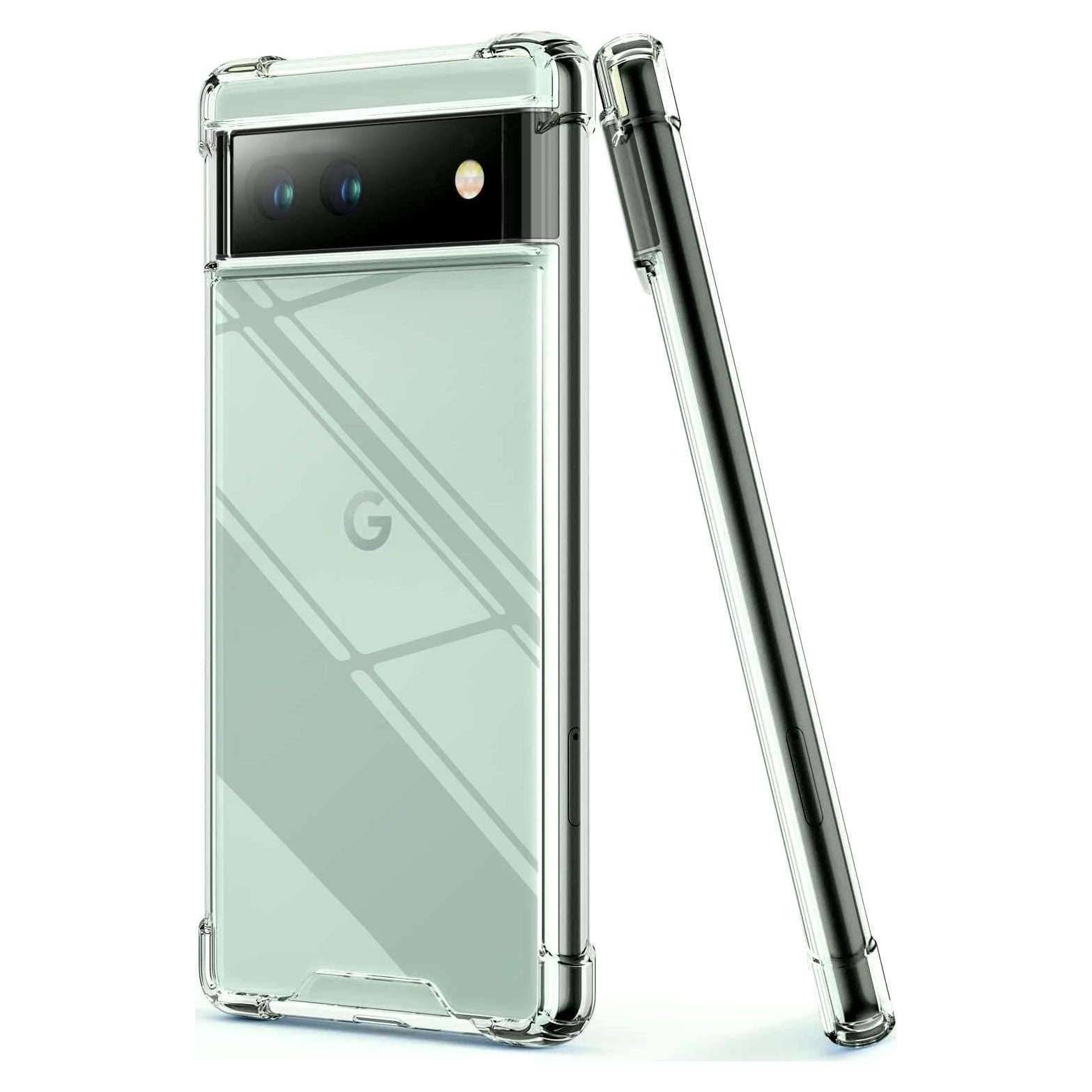 Funda KIOMY para Google Pixel 6a, transparente, híbrida, antiimpacto