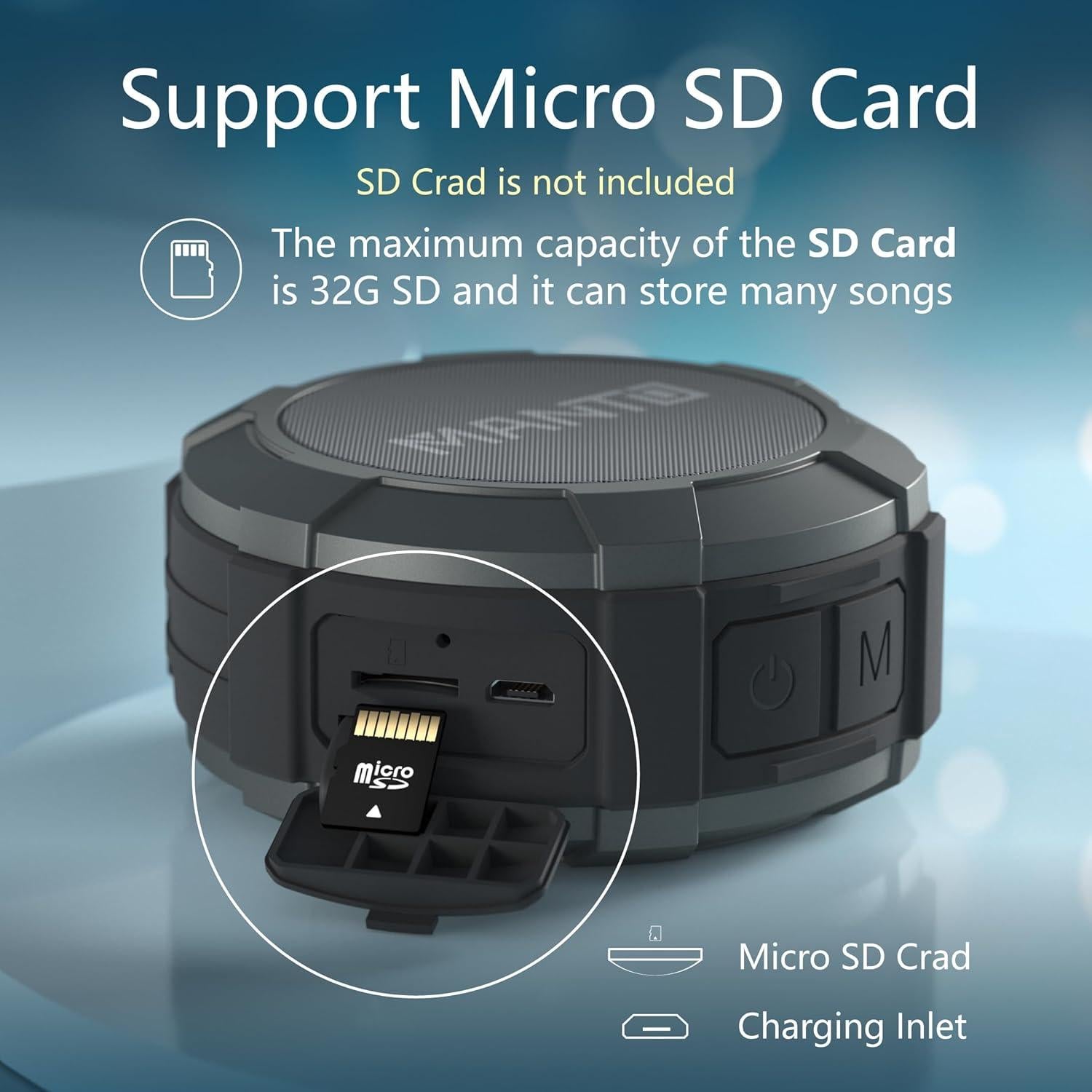 Altavoz Bluetooth MANTO Cuckoo IPX5 Impermeable 12H Batería