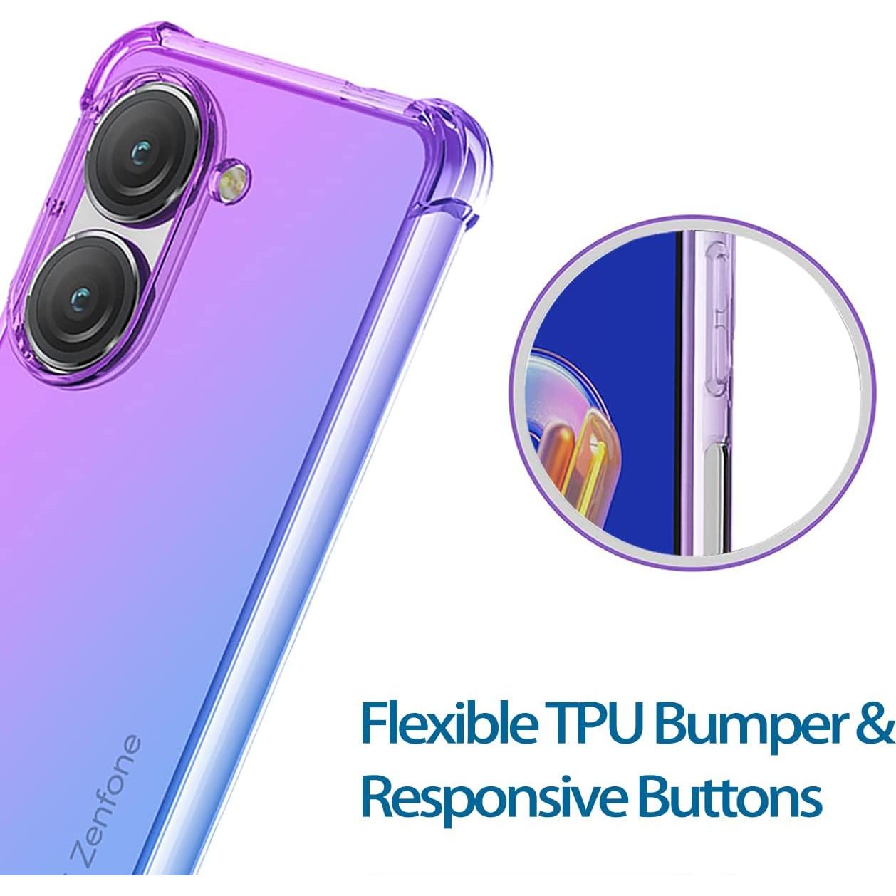 Funda TPU Asus Zenfone 9 Morado/Azul Ultra Delgado Anti Rayones