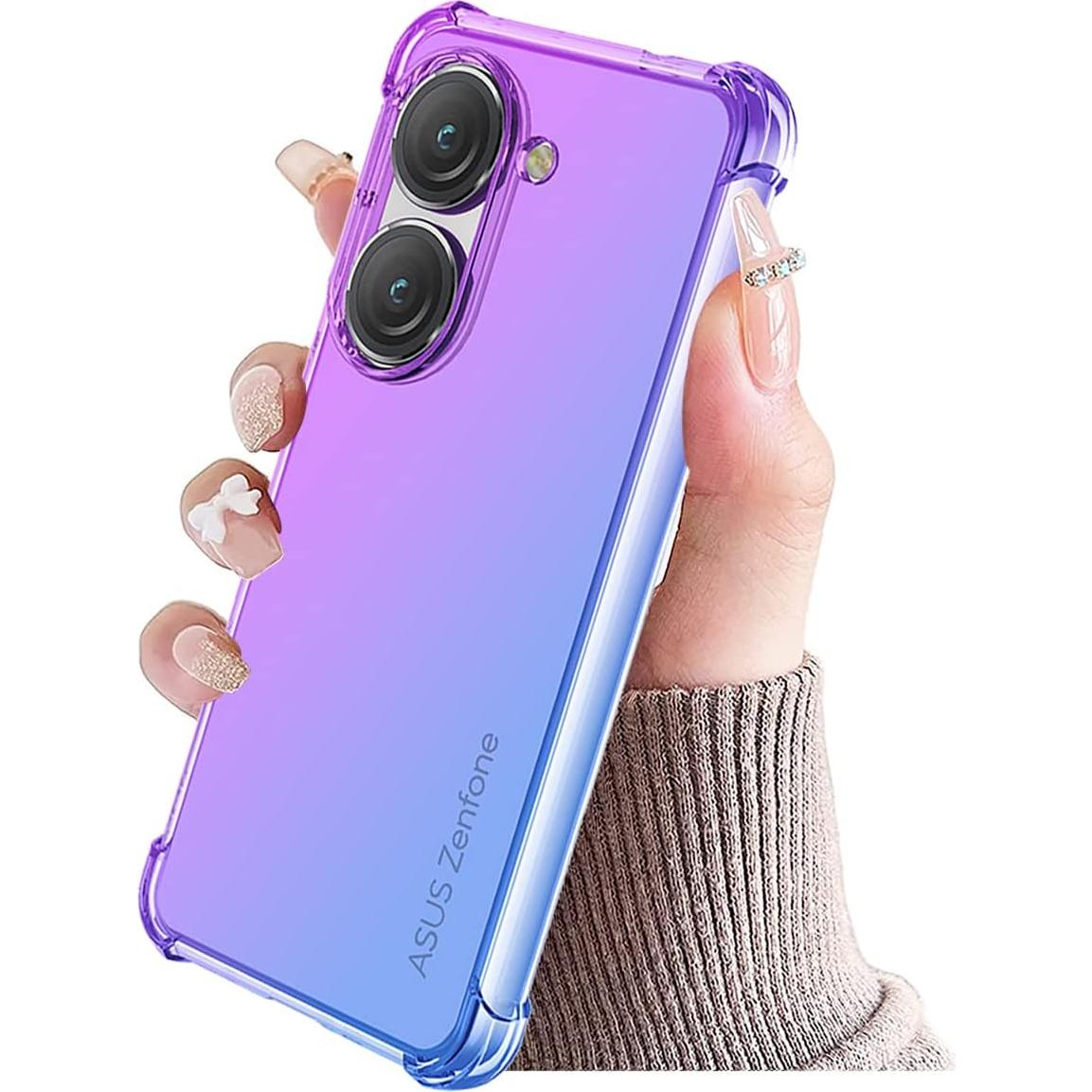 Funda TPU Asus Zenfone 9 Morado/Azul Ultra Delgado Anti Rayones