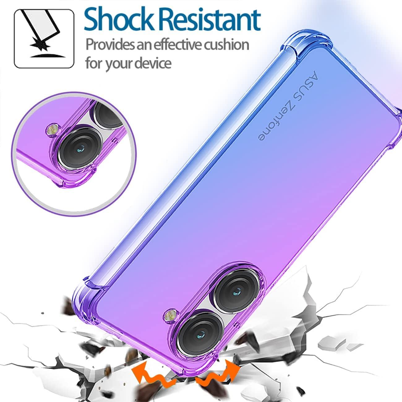 Funda TPU Asus Zenfone 9 Morado/Azul Ultra Delgado Anti Rayones