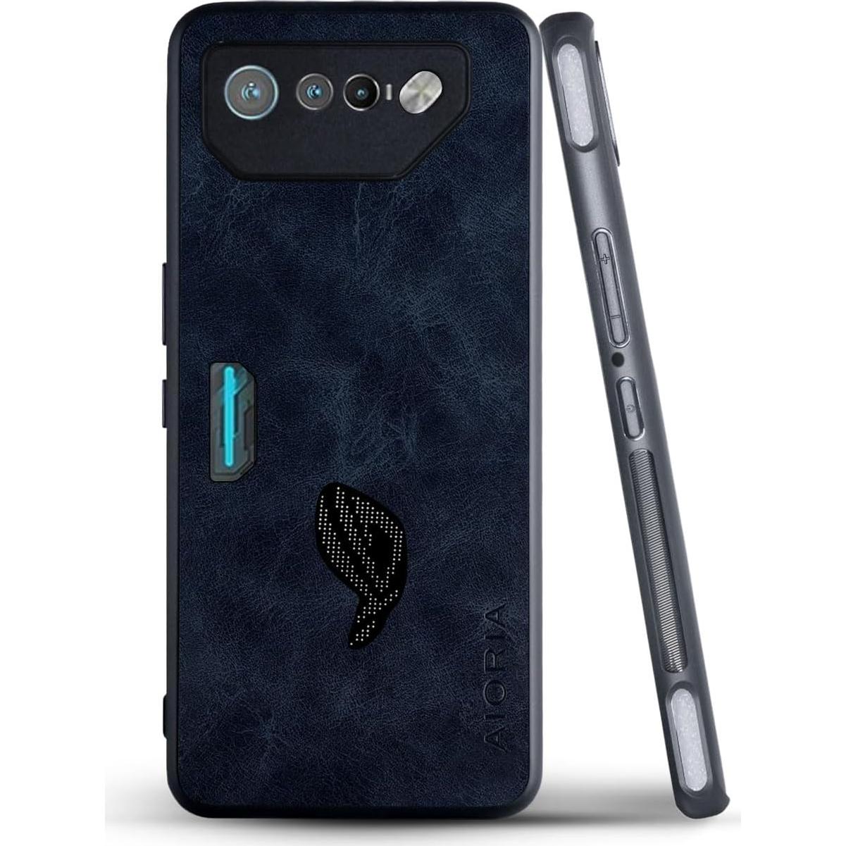 Funda protectora AIORIA para Asus ROG Phone 7 5G - Cuero Premium Azul Oscuro