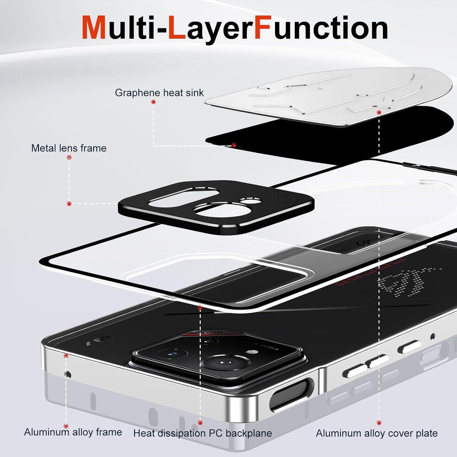 Funda a Prueba de Golpes LOVE MEI para ASUS ROG Phone 9 Pro - Negro