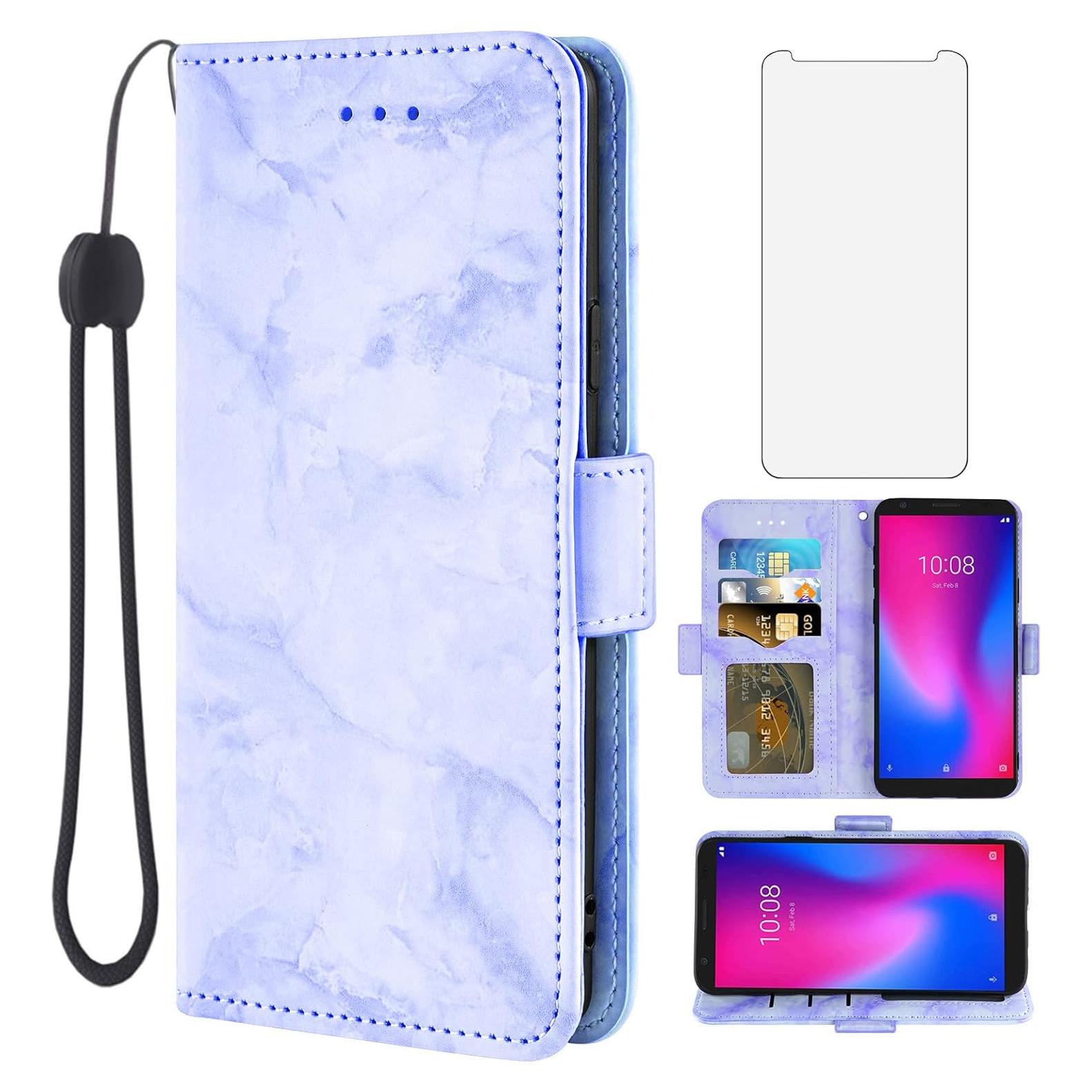Funda de Cartera Asuwish para ZTE Avid 579 y Blade A3 - Púrpura
