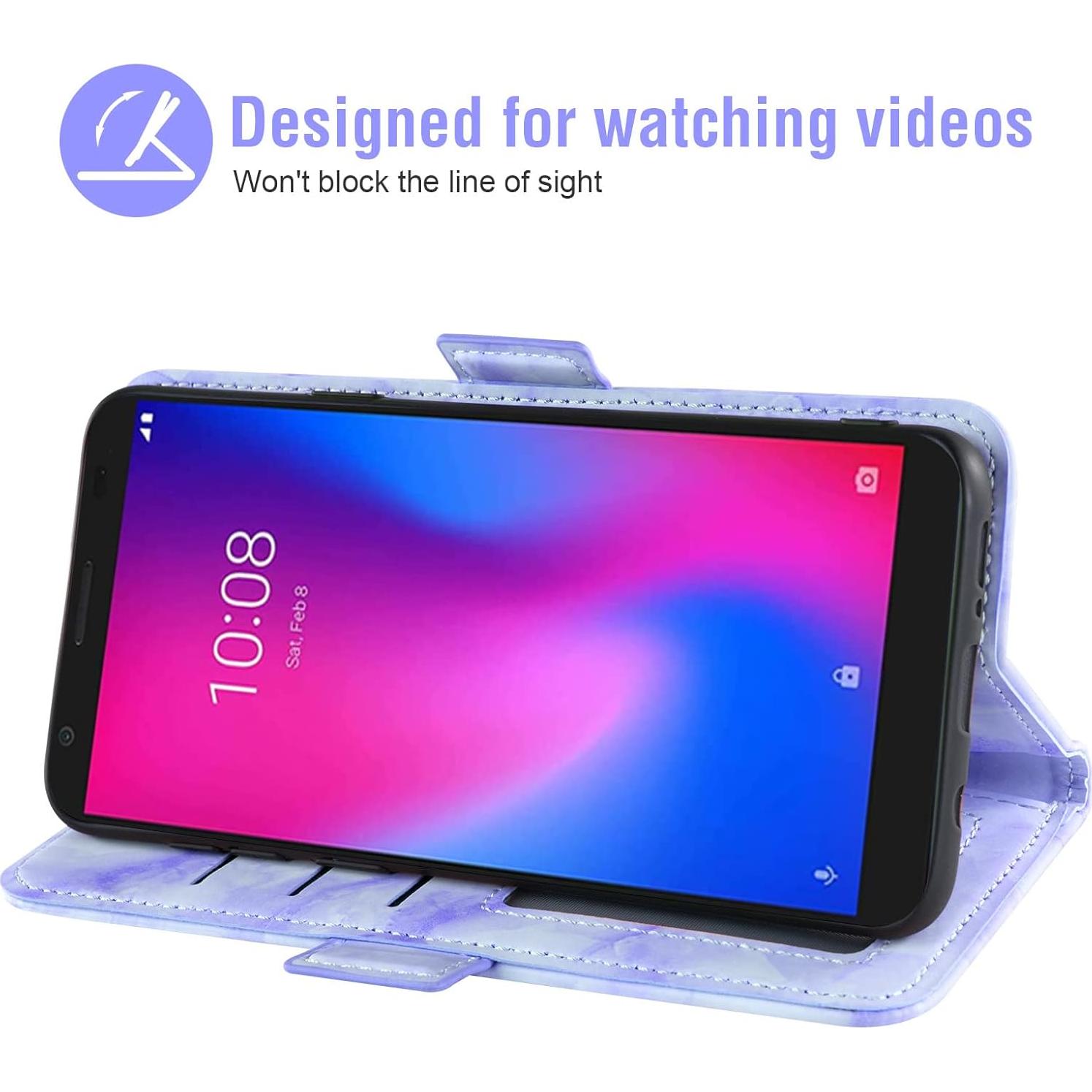 Funda de Cartera Asuwish para ZTE Avid 579 y Blade A3 - Púrpura