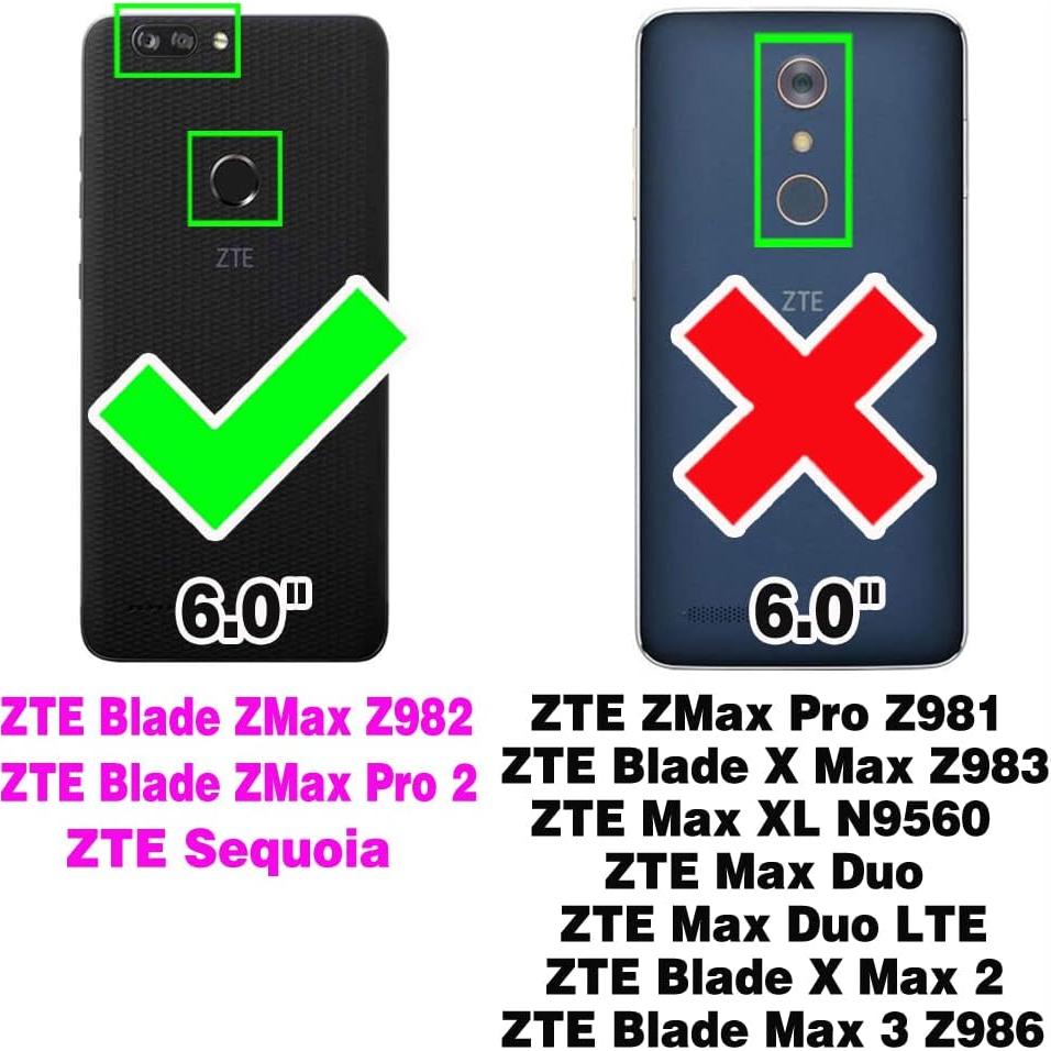Funda Antideslizante ELISORLI para ZTE Blade ZMax Z982 Rojo