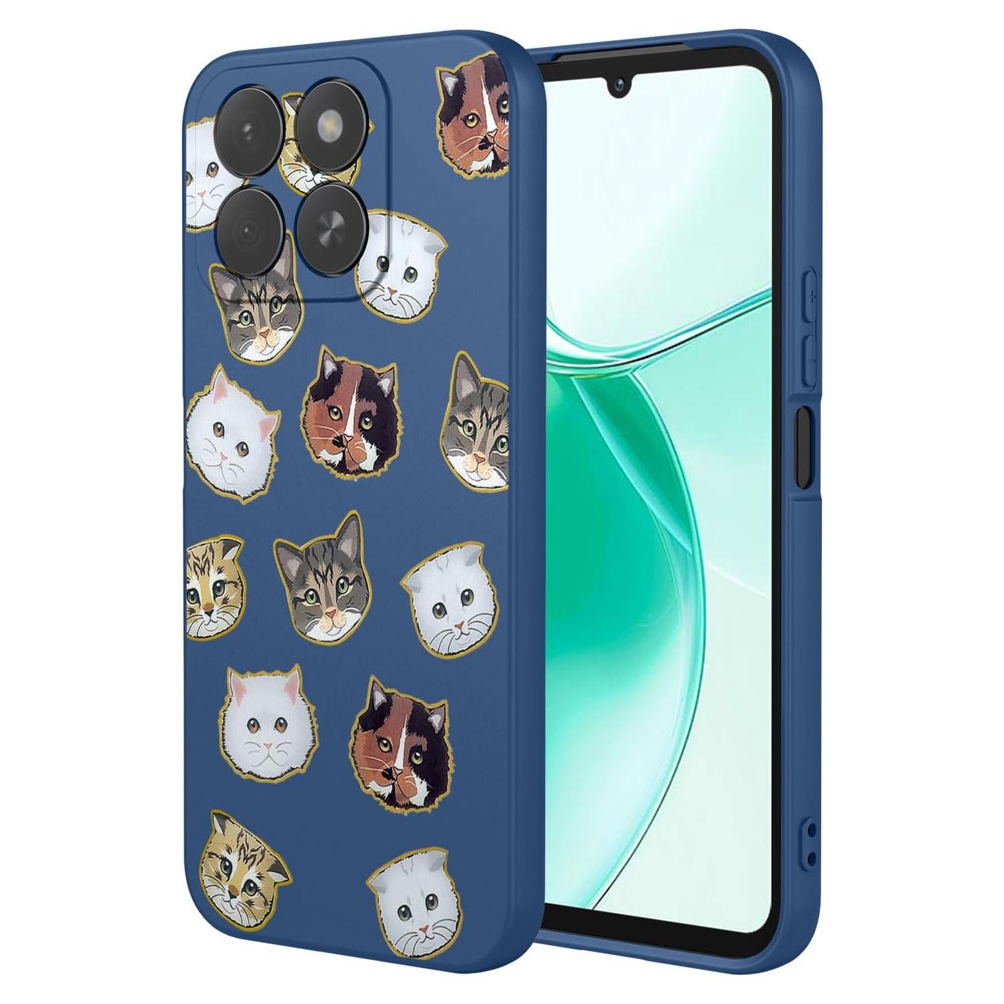 Funda TPU para ZTE Blade A35/A55 con patrón de gato azul