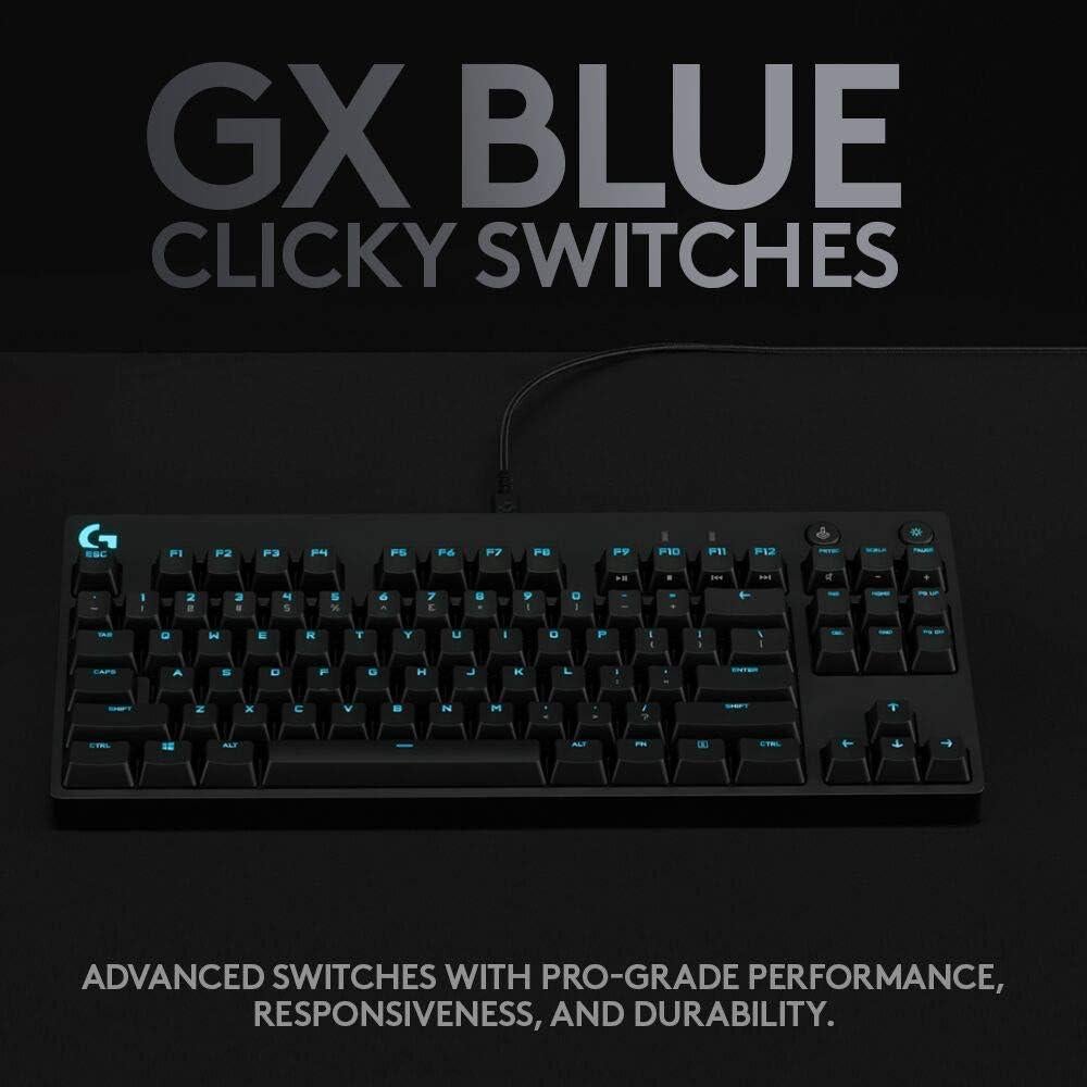Teclado Mecánico Logitech G PRO TKL Clicky RGB 1.33 kg