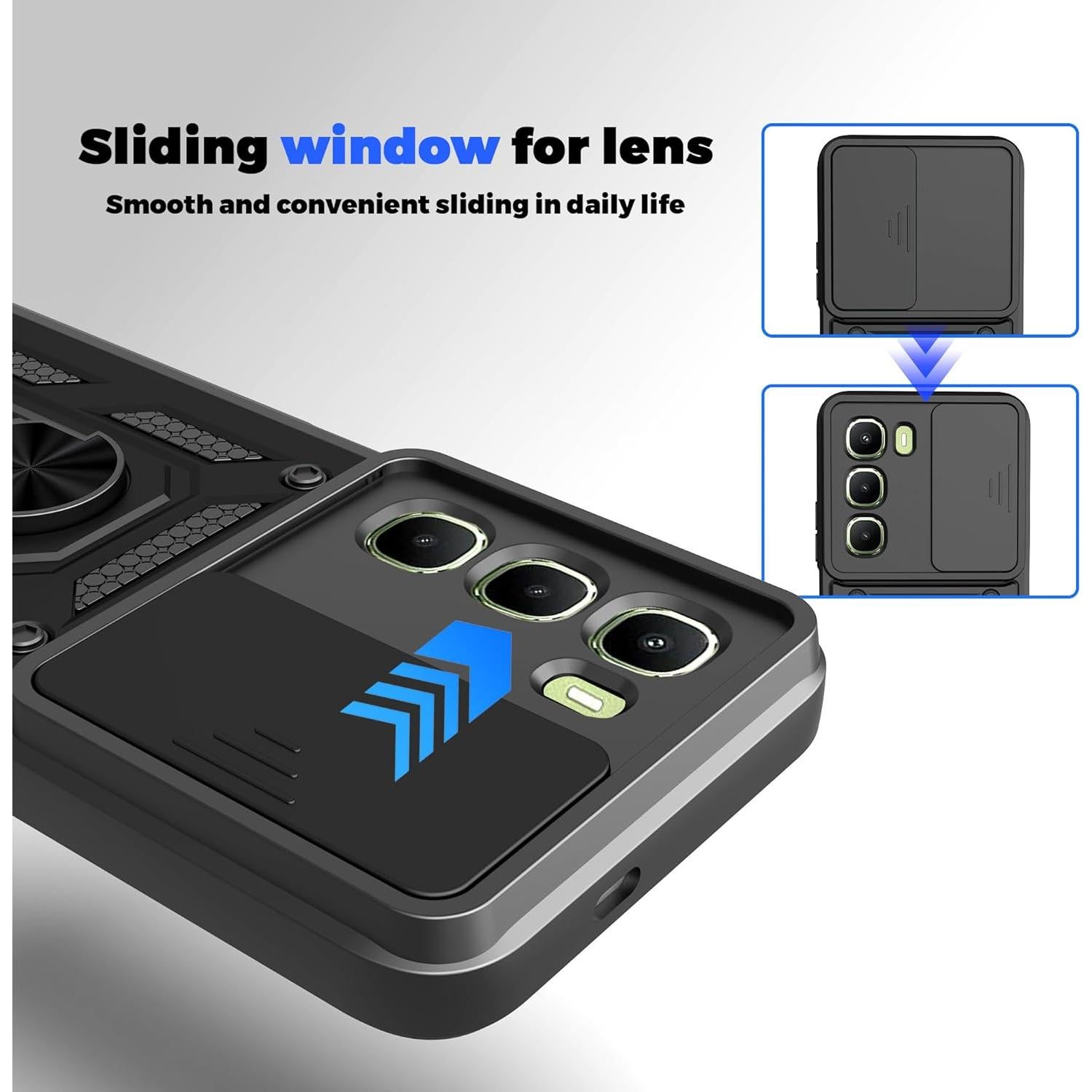 Funda Protectora Rosa Kukoufey para Infinix Hot 60 5G con Tapa Deslizante