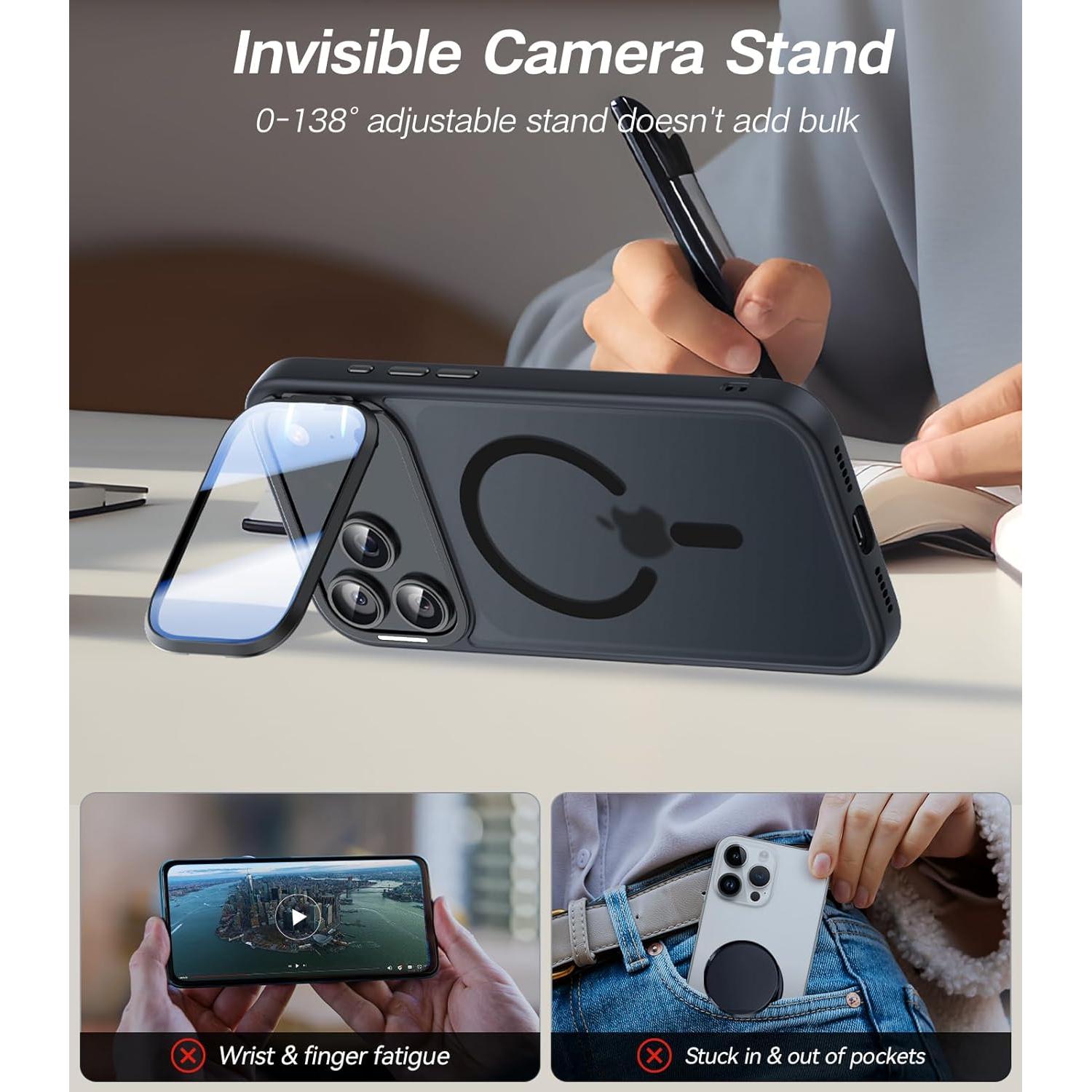 Funda Protectora VOFATA para iPhone 17 Pro Max Negra 10FT