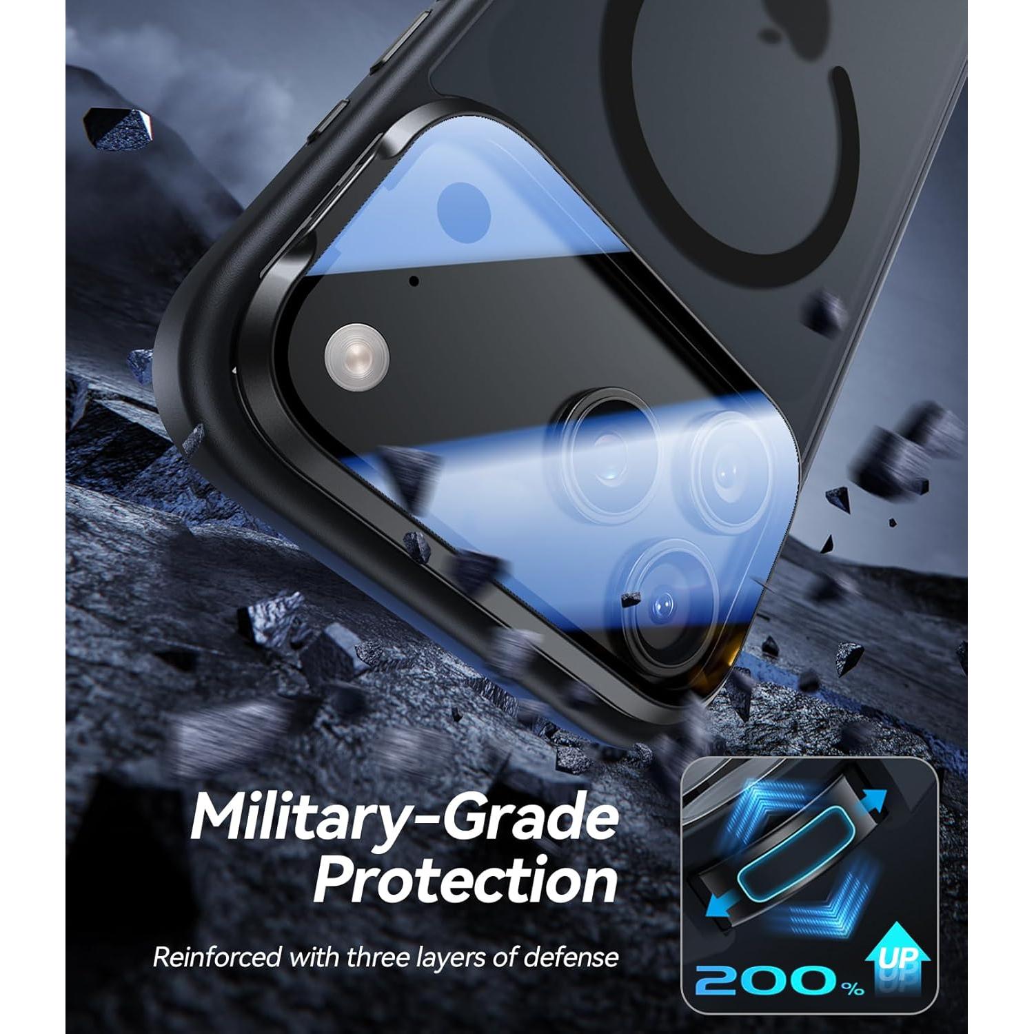 Funda Protectora VOFATA para iPhone 17 Pro Max Negra 10FT