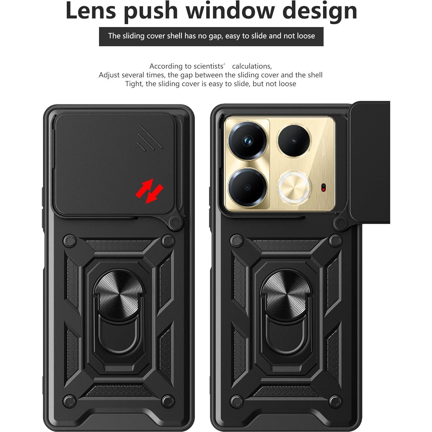 Funda Protectora Kukoufey para Infinix Note 40 4G Negra