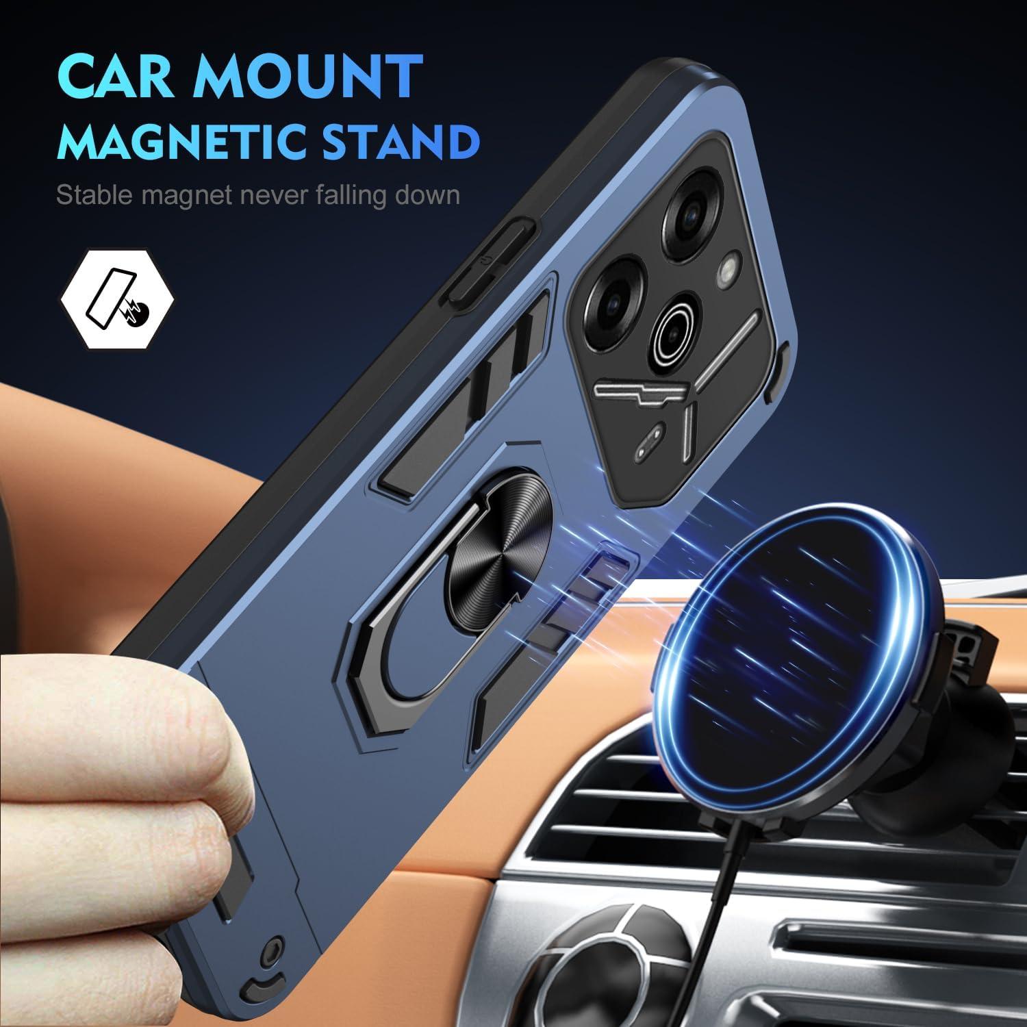 Funda Tecno Pova 6 5G y 6 Pro 5G con Soporte Magnético Azul