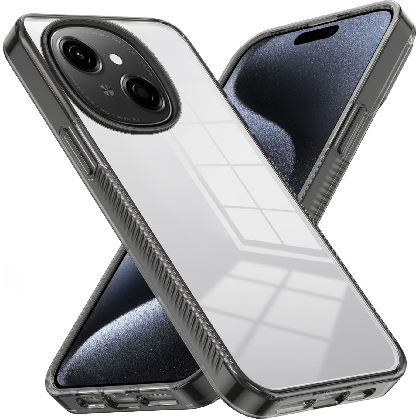 Funda Protectora Dura Acrílica Transparente Kukoufey para Tecno Spark Go 2025 - Negra