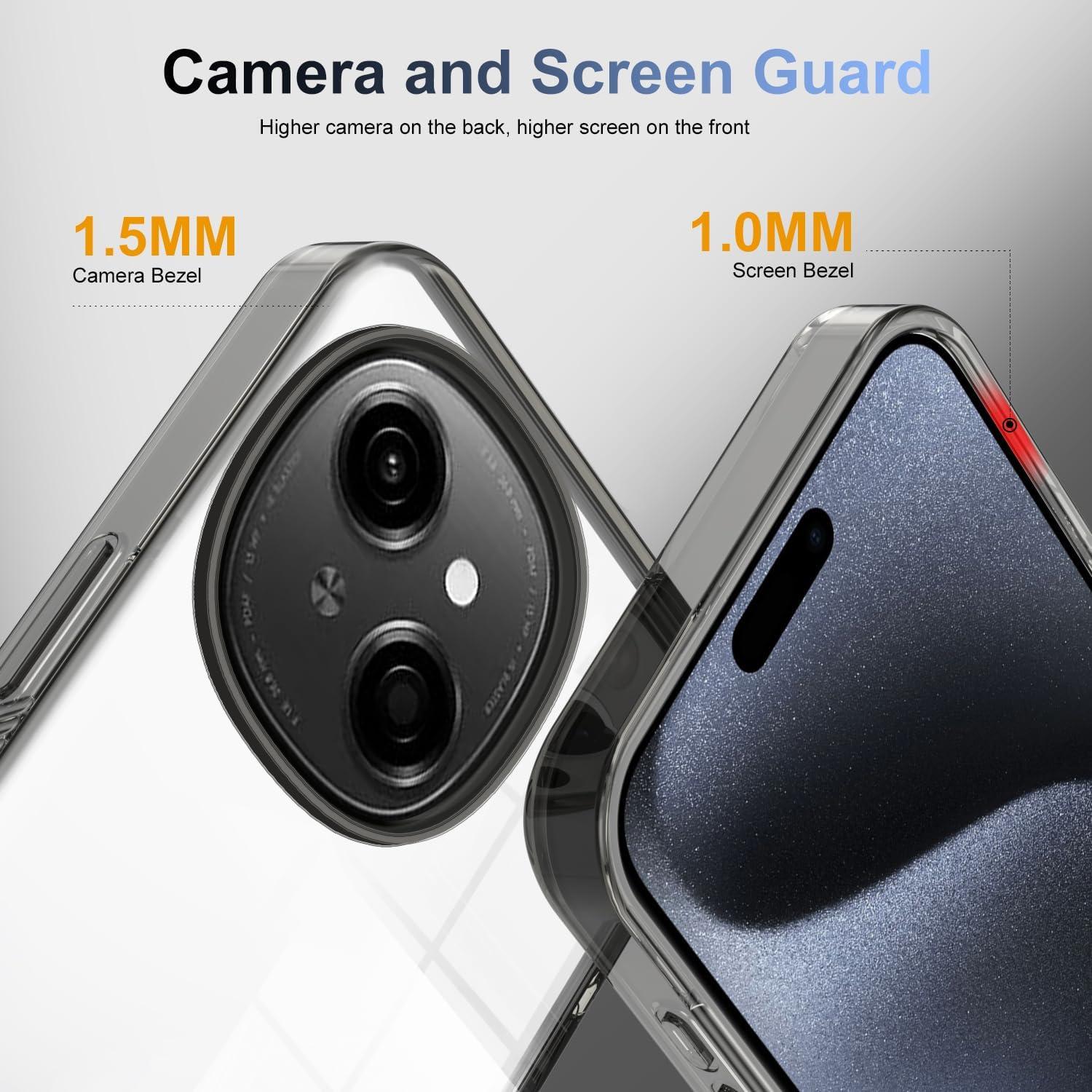 Funda Protectora Dura Acrílica Transparente Kukoufey para Tecno Spark Go 2025 - Negra