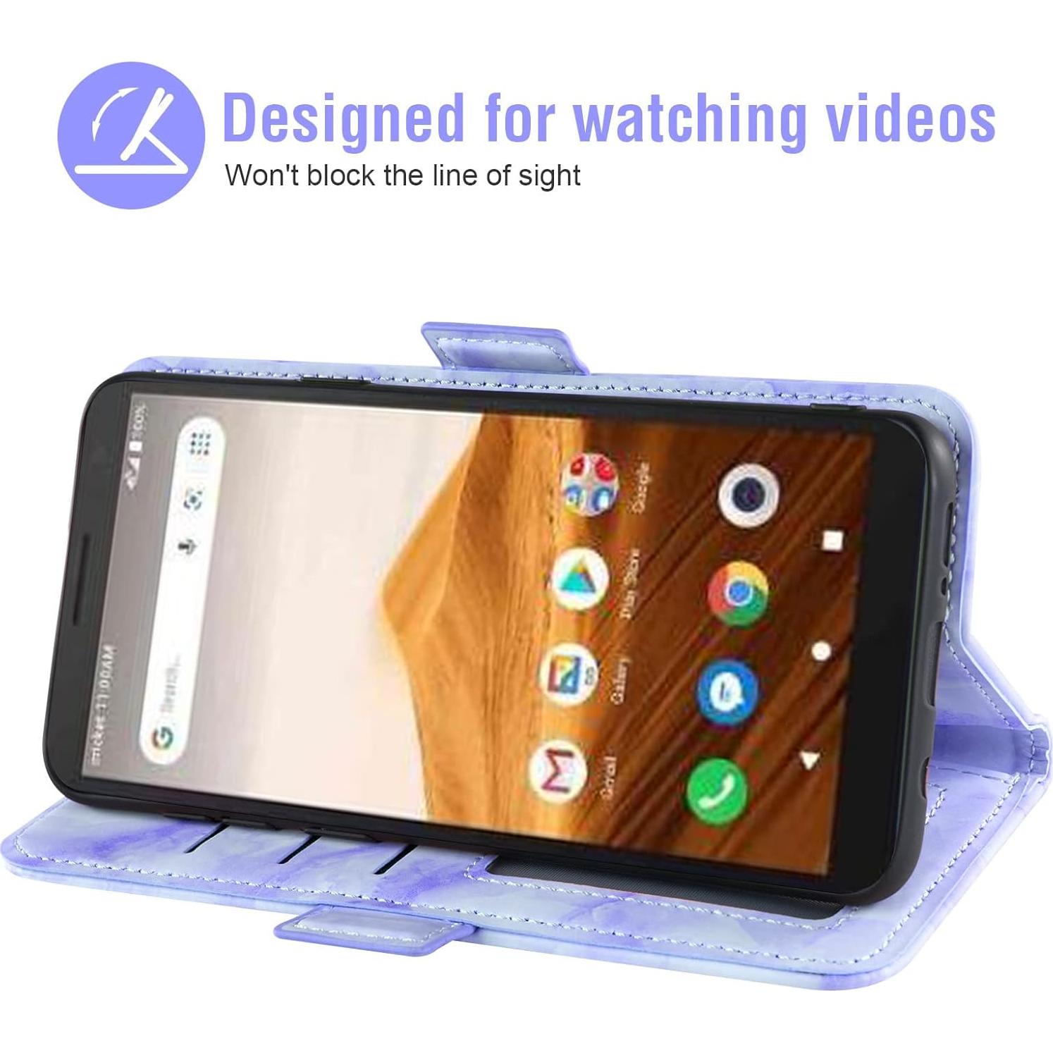 Funda de Cartera Asuwish para Alcatel Apprise/Glimpse/Volta 2020